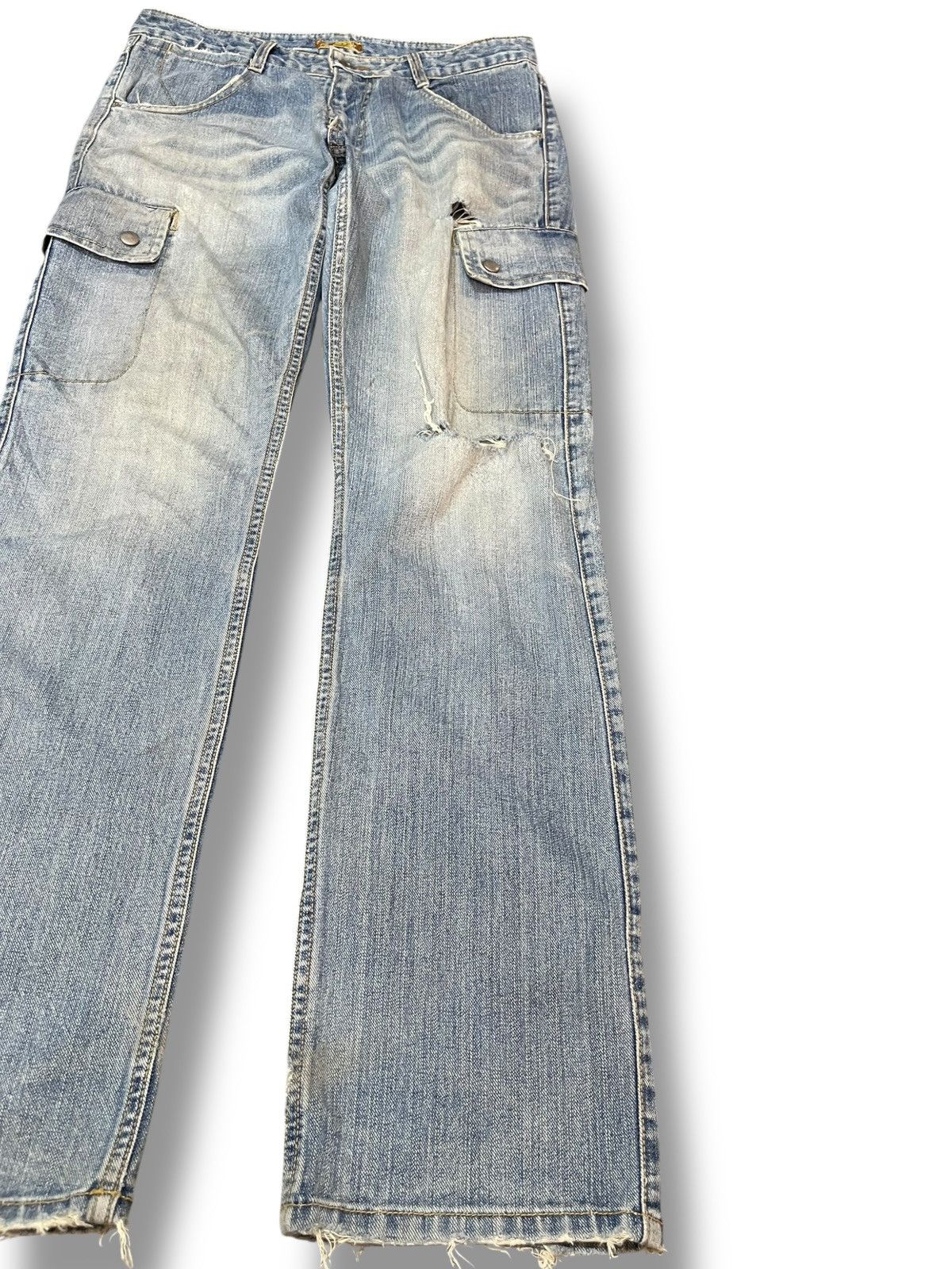 Le Grande Bleu (L.G.B.) Vintahe Jorge Martin Multipocket Cargo Distressed Jeans Size US 30 / EU 46 - 4 Thumbnail