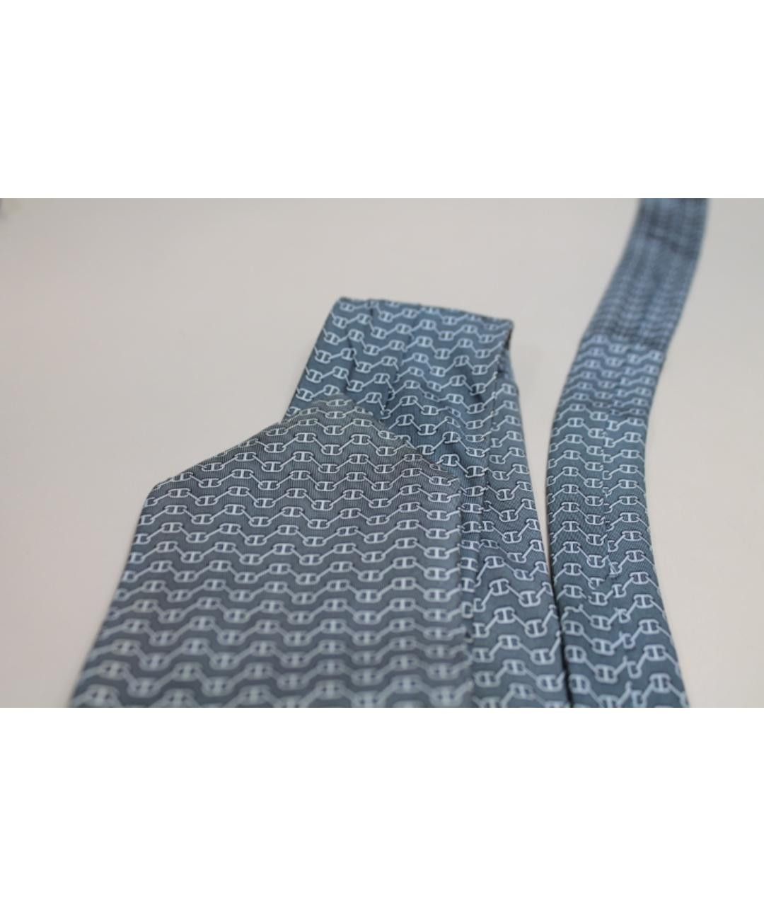 Hermes Hermes Paris Silk Tie 5325 TA Chains Gray Size ONE SIZE - 5 Thumbnail