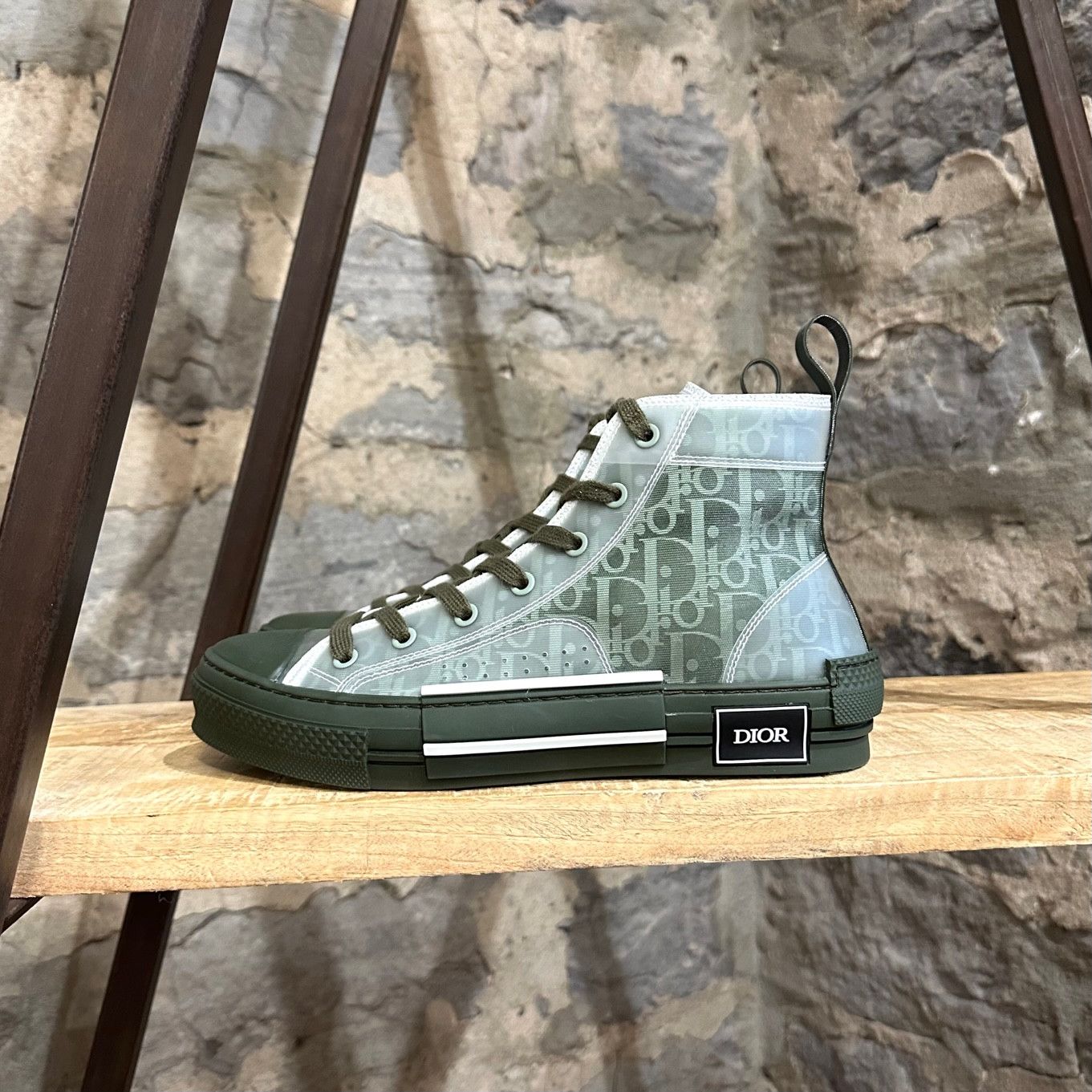 Dior Dior B23 Dark Olive Green Oblique Canvas High-top Sneakers Size US 7 / EU 40 - 5 Thumbnail