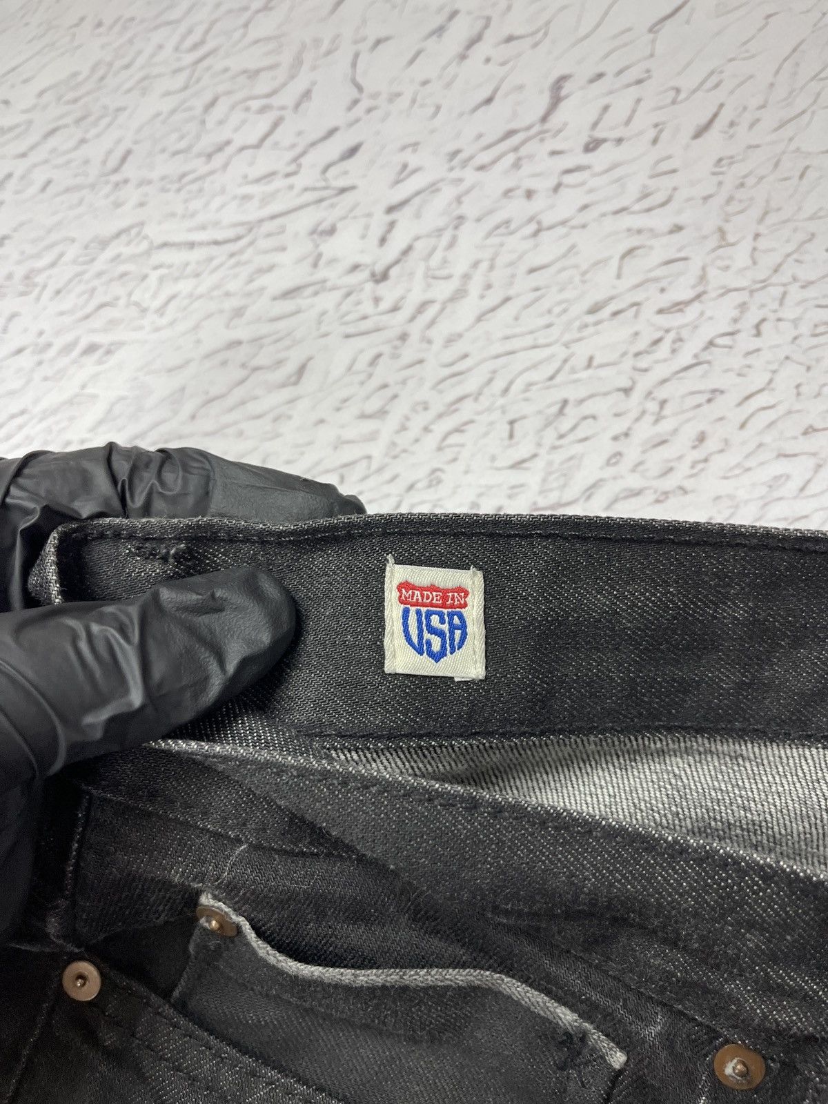 Lee Lee made in USA selvedge graphite black denim jeans Size US 31 - 16 Thumbnail