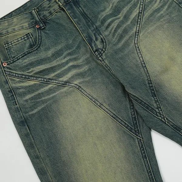 VIBE distressed flared fade skate double knee jeans Size US 32 / EU 48 - 3 Thumbnail
