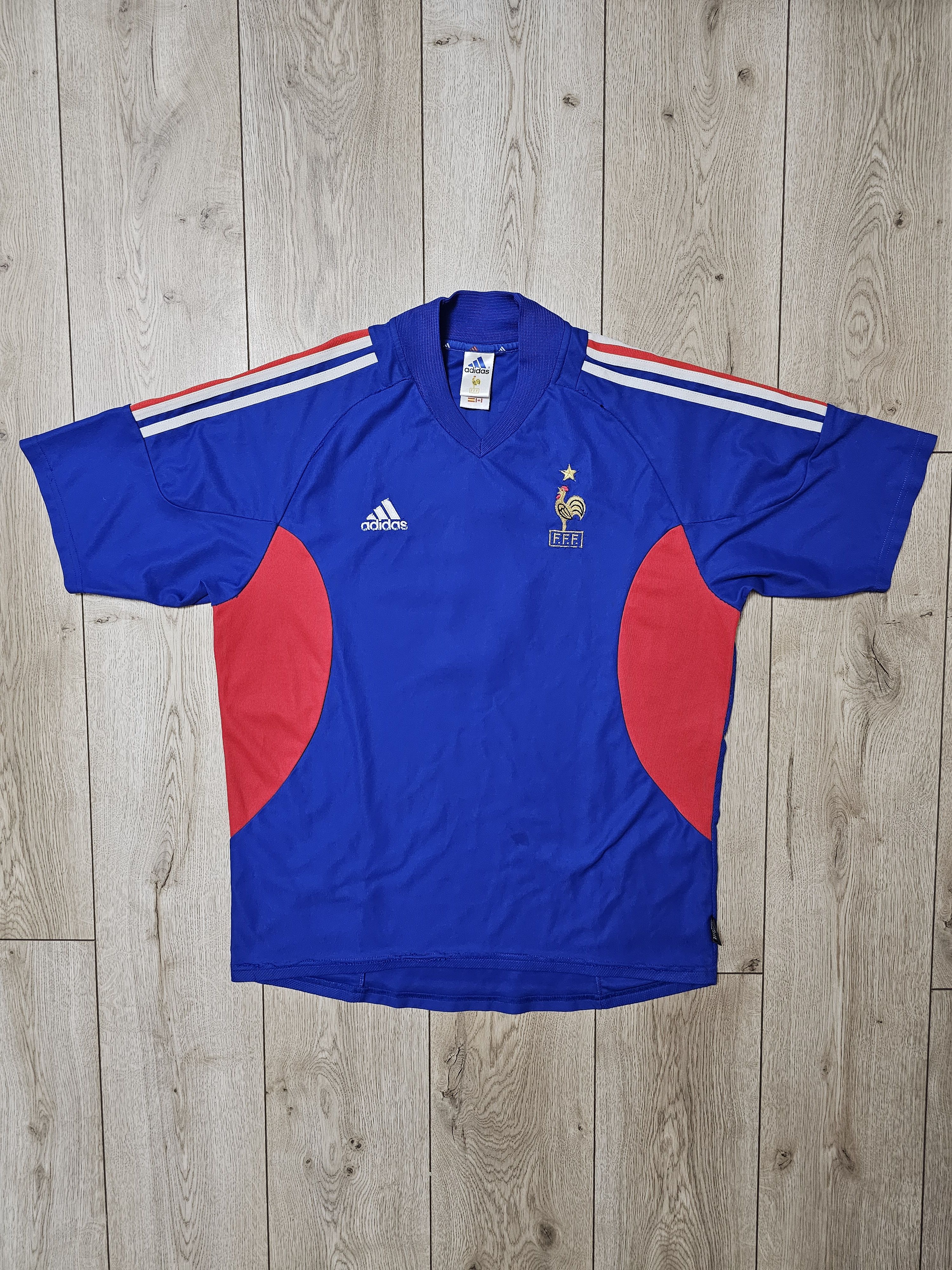 Adidas FRANCE 2002 2004 HOME VIERA FOOTBALL SHIRT SOCCER JERSEY Size US L / EU 52-54 / 3 - 2 Thumbnail