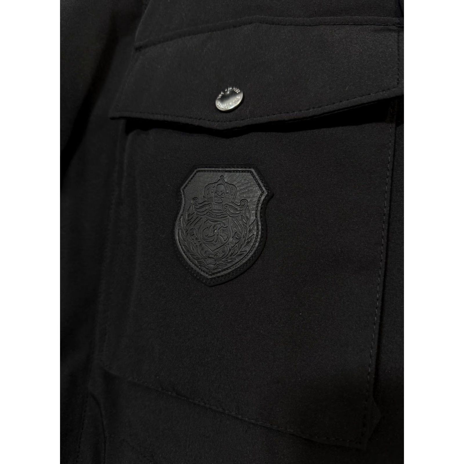 The Kooples The Kooples Parka Coat Mens Hooded Pockets Winter Sz M Black Denim Polyester Jacket Style Classic Size US M / EU 48-50 / 2 - 7 Thumbnail