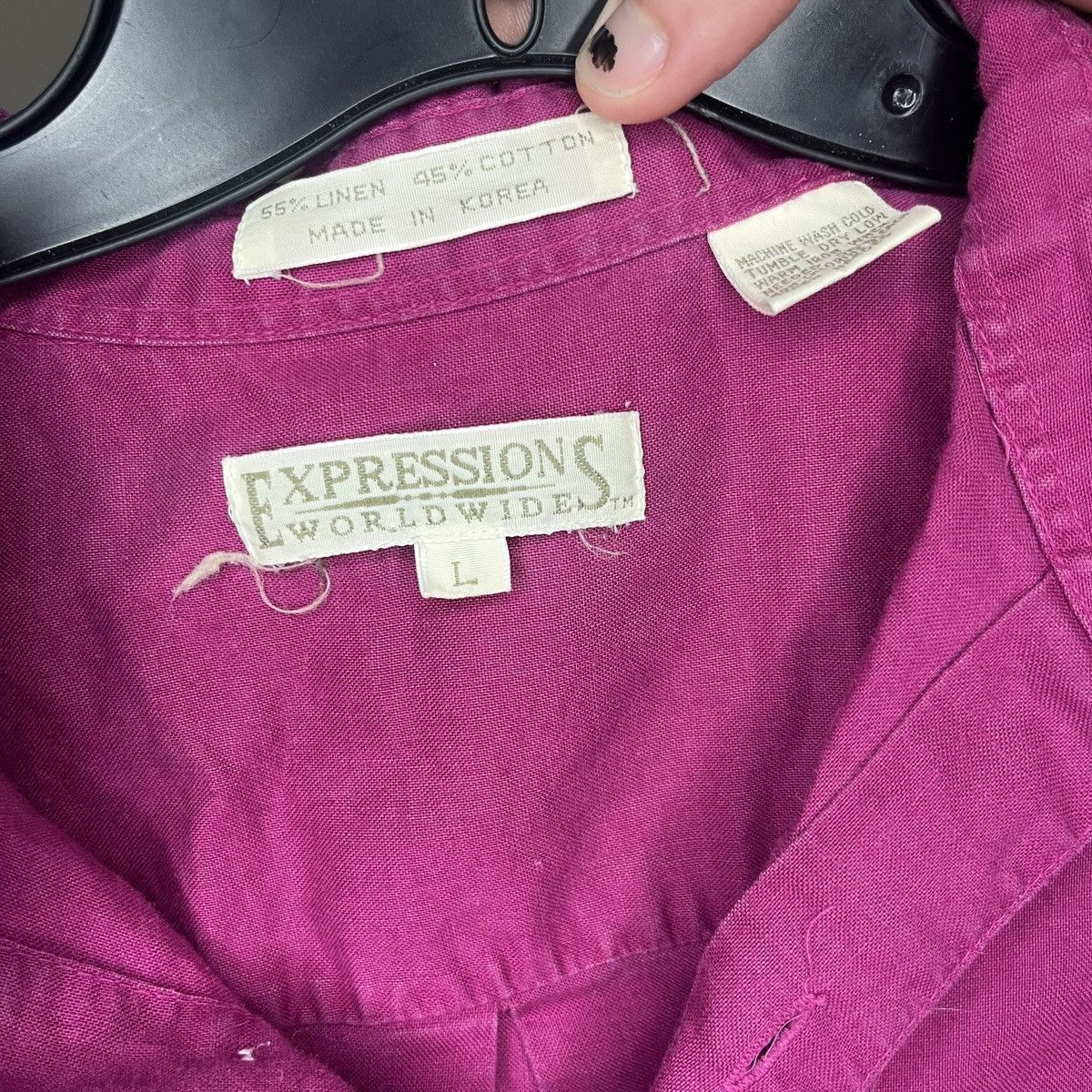Vintage Vintage Magenta Fuchsia Button Up Short Sleeve Shirt Size US L / EU 52-54 / 3 - 2 Thumbnail