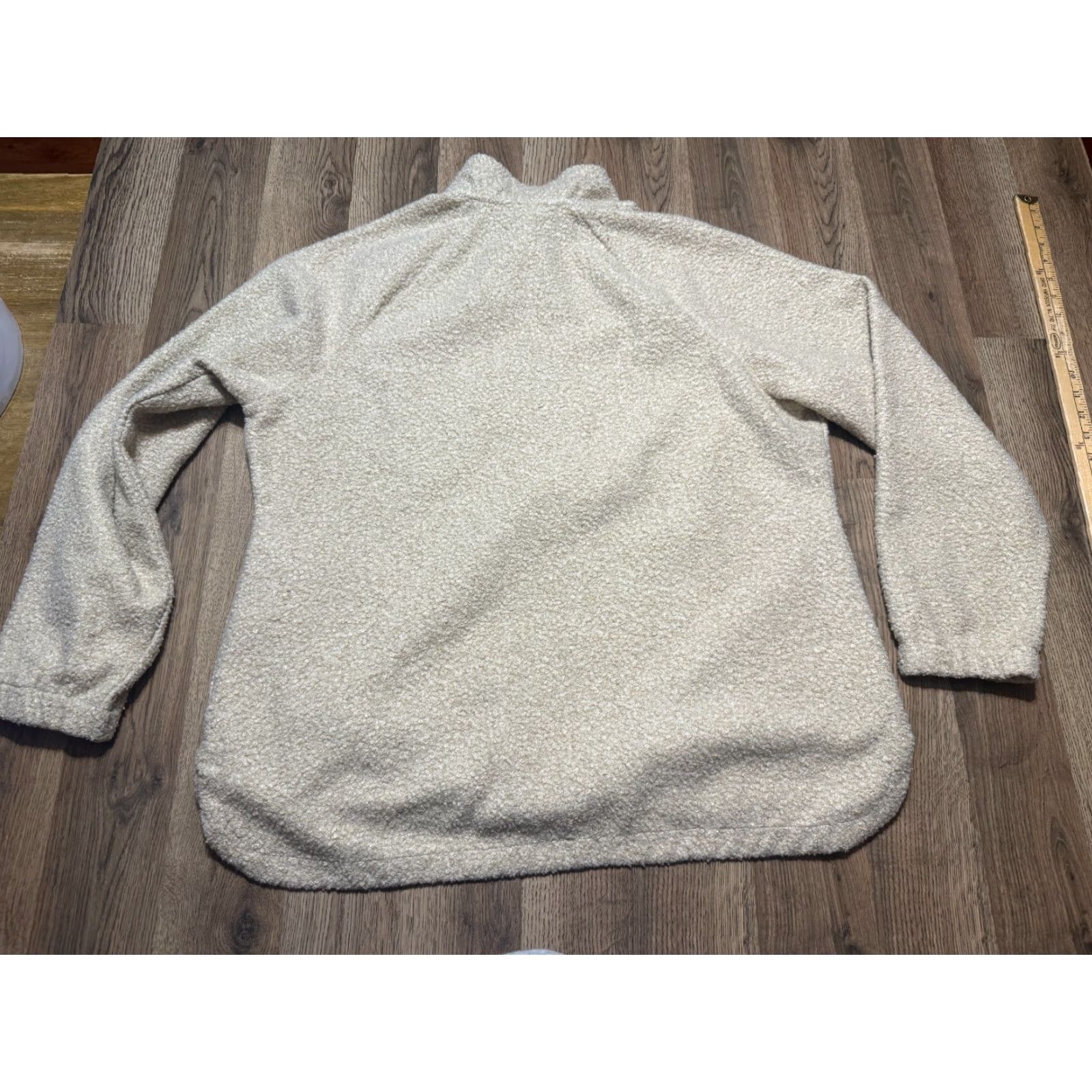Vintage North End Sweater Women's XL Brown Tan Quarter Zipper Fleece Pullover Knit Shirt Mens? Size XL / US 12-14 / IT 48-50 - 2 Thumbnail