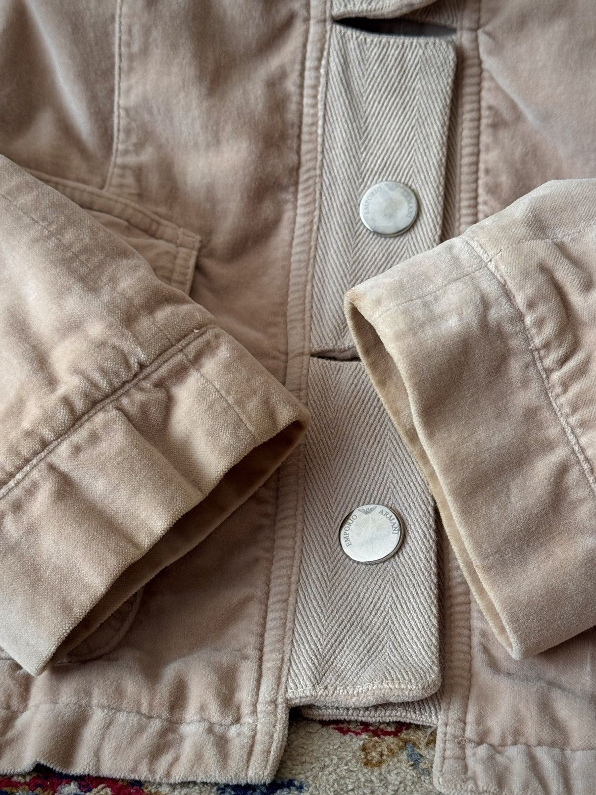 Emporio Armani × Vintage Emporio Armani Women’s Utility Velour Jacket Size S / US 4 / IT 40 - 5 Thumbnail