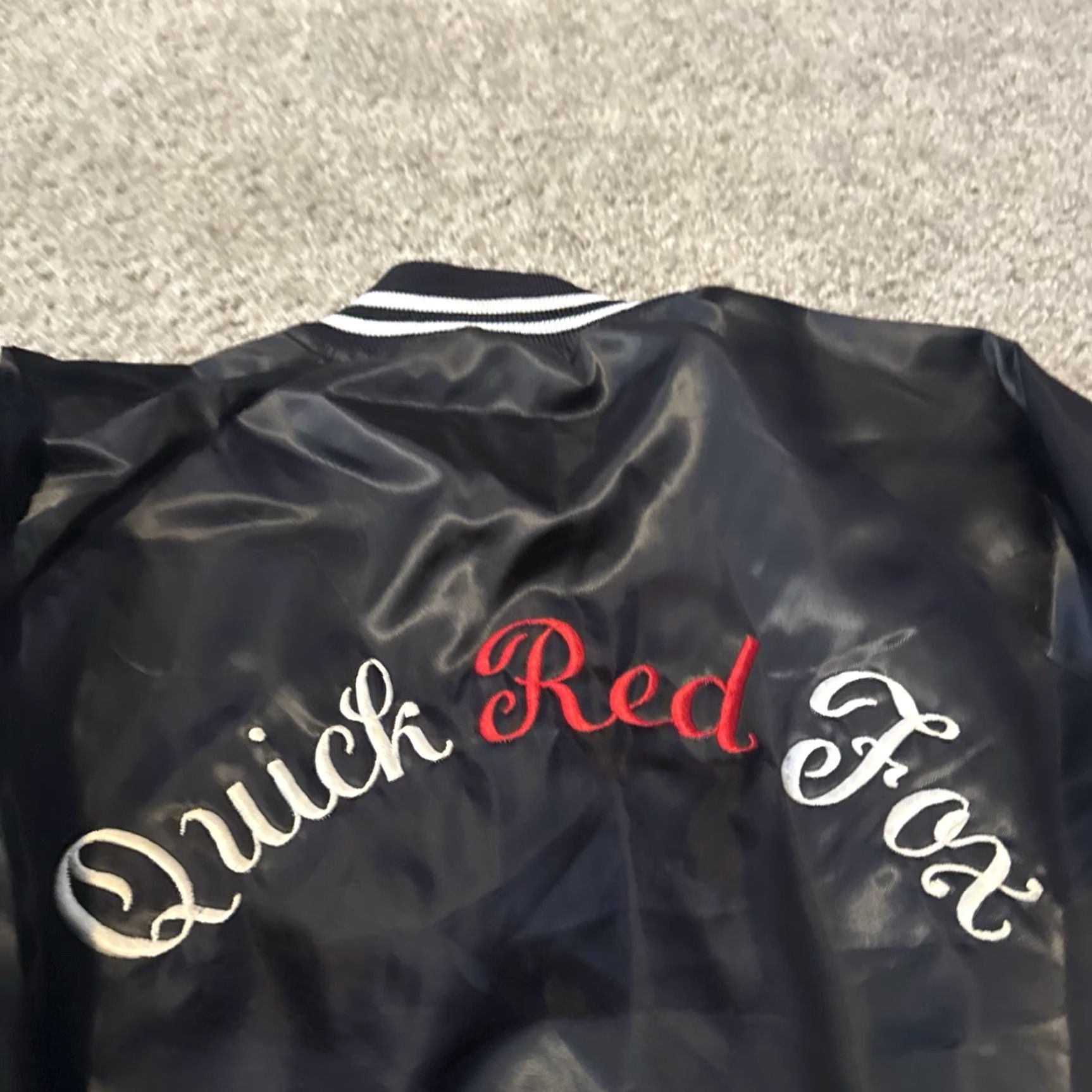 Vintage VINTAGE 80s The Quick Fox Bar Restaurant “Jill” Black Bomber Jacket Large Unbranded Unisex Adults Nylon Jacket Mens Womens Boys Girls Size US L / EU 52-54 / 3 - 4 Thumbnail