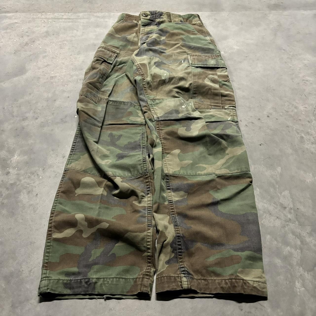 Japanese Brand × Vintage Crazy Vintage Y2K/2000s Faded Military Army Camo Skater Cargo Pants! Size US 30 / EU 46 - 3 Thumbnail