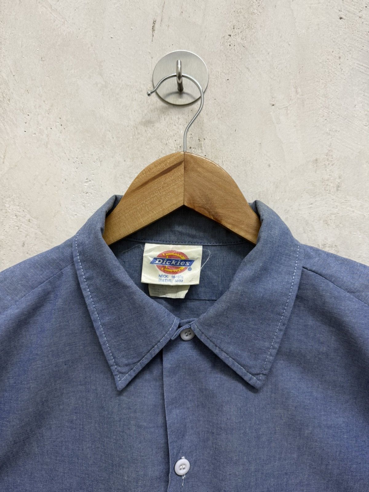 Dickies Vintage 80s Dickies Chambray Mechanic Work Button LS Shirt Size US XL / EU 56 / 4 - 5 Thumbnail
