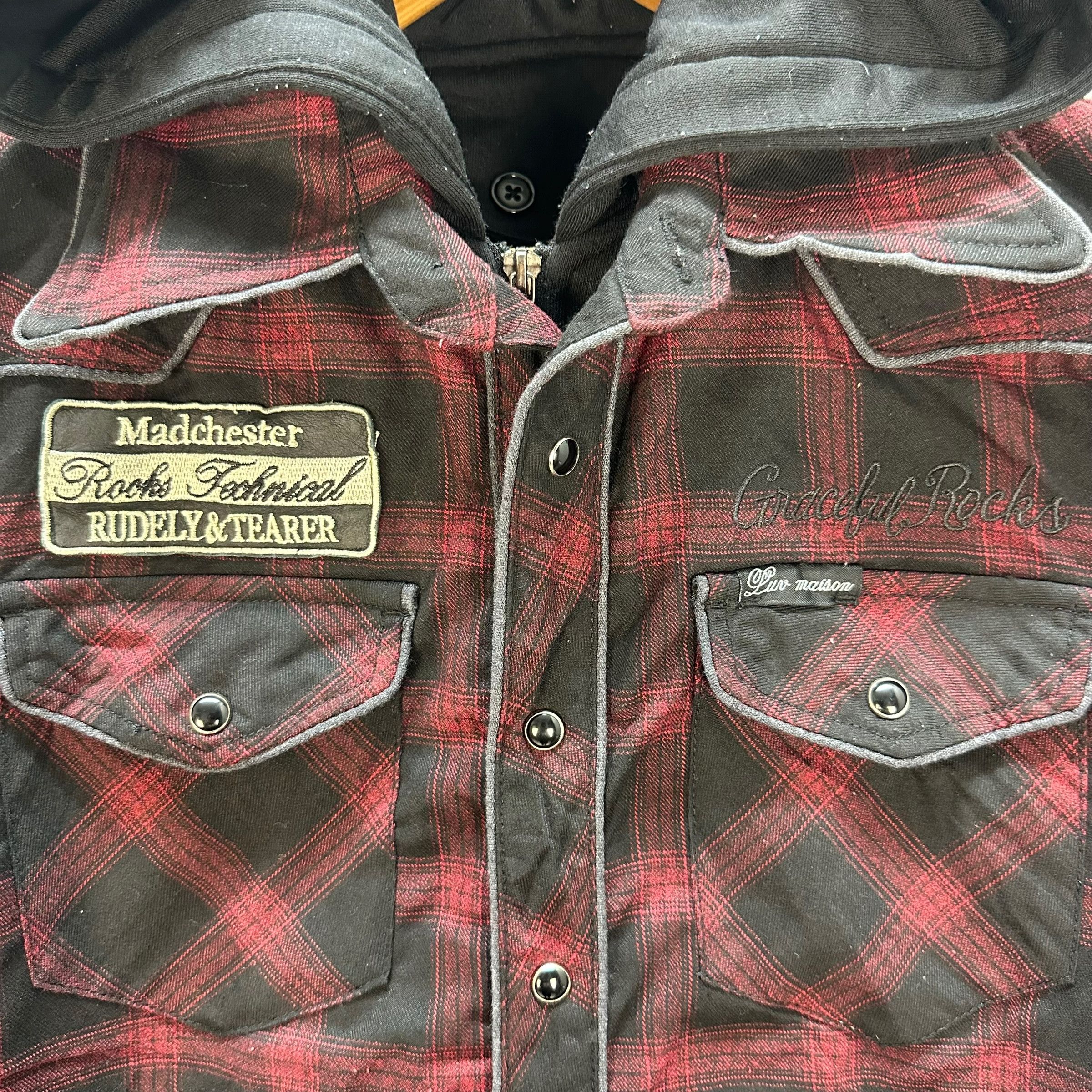 Japanese Brand LUV MAISON TARTAN DOUBLE LAYER HOODIE JACKET #8911-038 Size US M / EU 48-50 / 2 - 3 Thumbnail