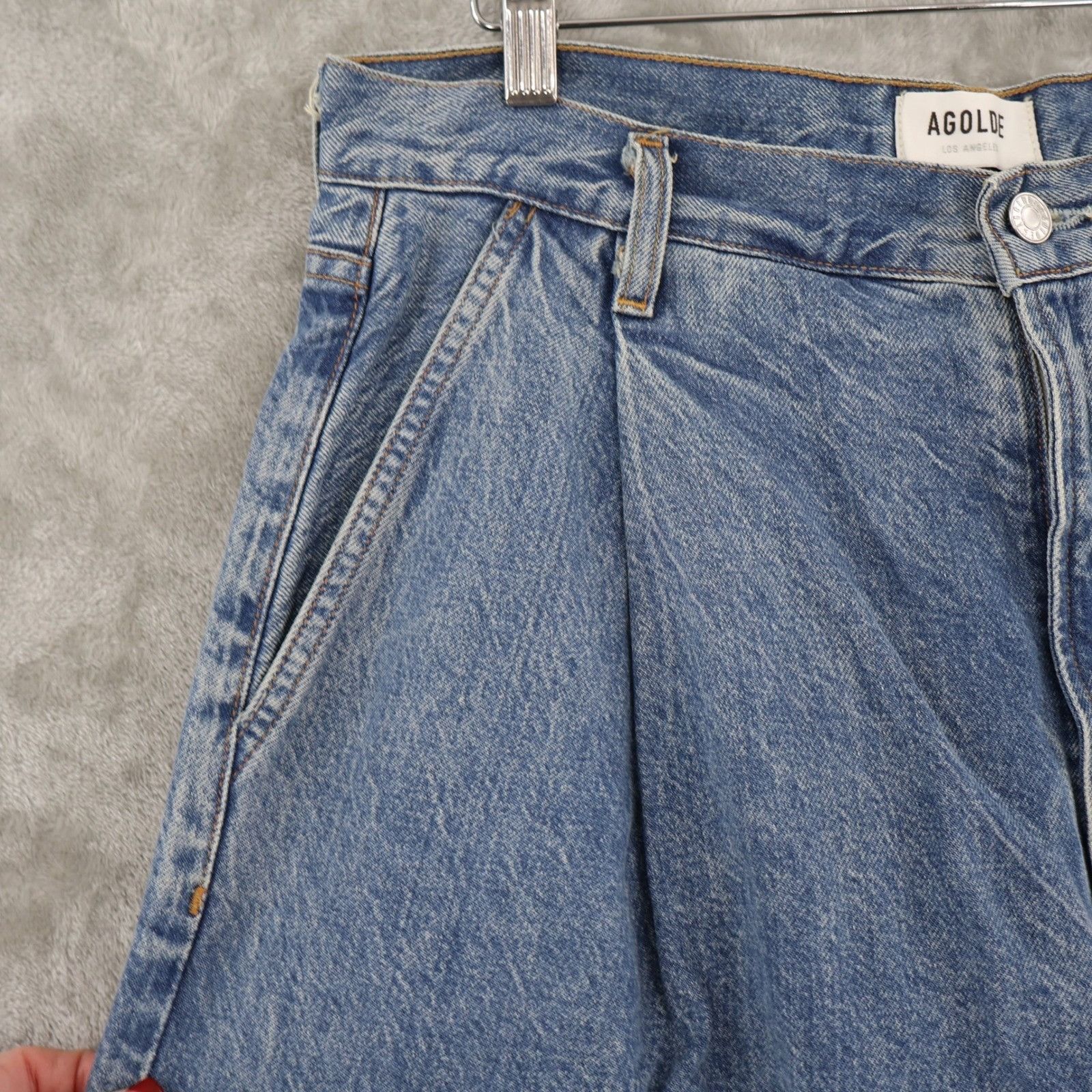 Agolde AGOLDE Ellis Trouser Wide Leg Pleated Jeans Womens 28 NWT Size 28" / US 6 / IT 42 - 4 Thumbnail