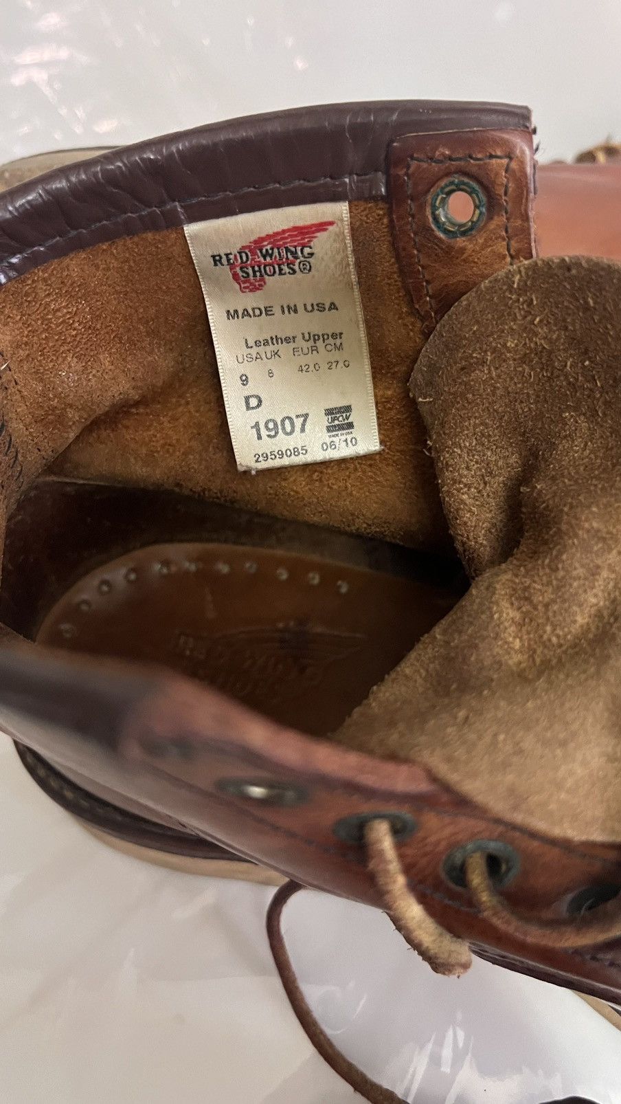 Red Wing Red wing #1907 classic moc toe brown leather boot size 9 D Size US 9 / EU 42 - 10 Thumbnail