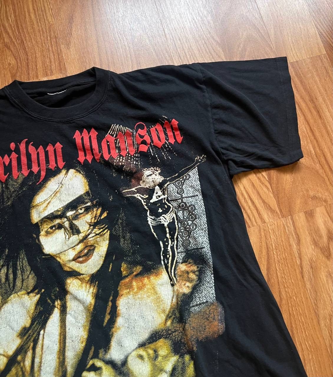 Band Tees × Marilyn Manson × Vintage Vintage Marilyn Manson T Shirt Band Tour Tee Size US L / EU 52-54 / 3 - 4 Thumbnail
