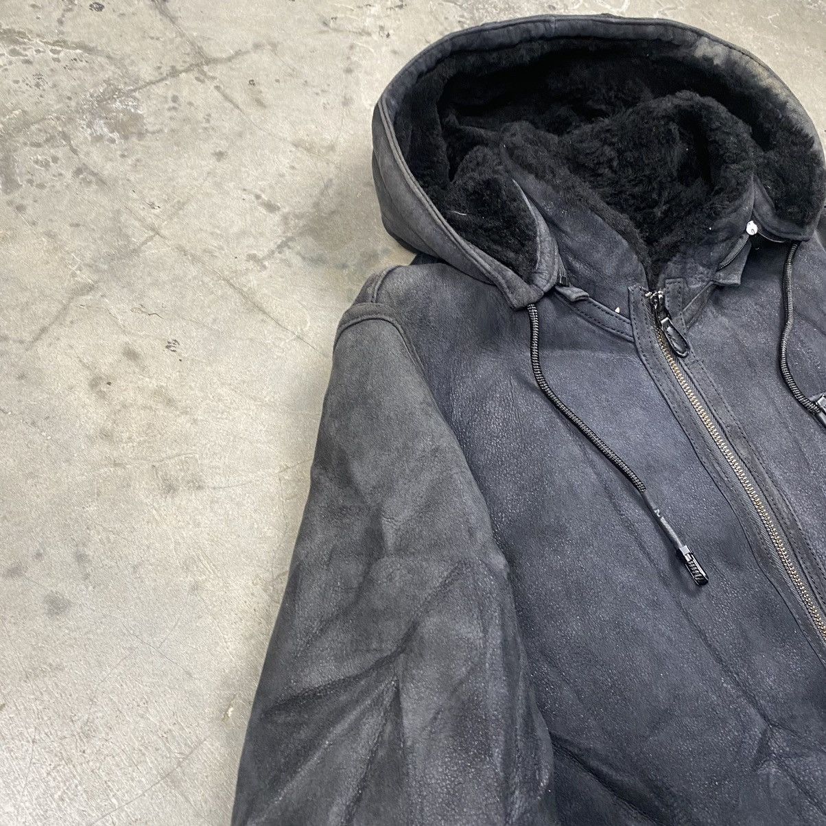 If Six Was Nine × Japanese Brand Vintage 90s Enaga Leather Fur Hooded Jacket Size US M / EU 48-50 / 2 - 4 Thumbnail