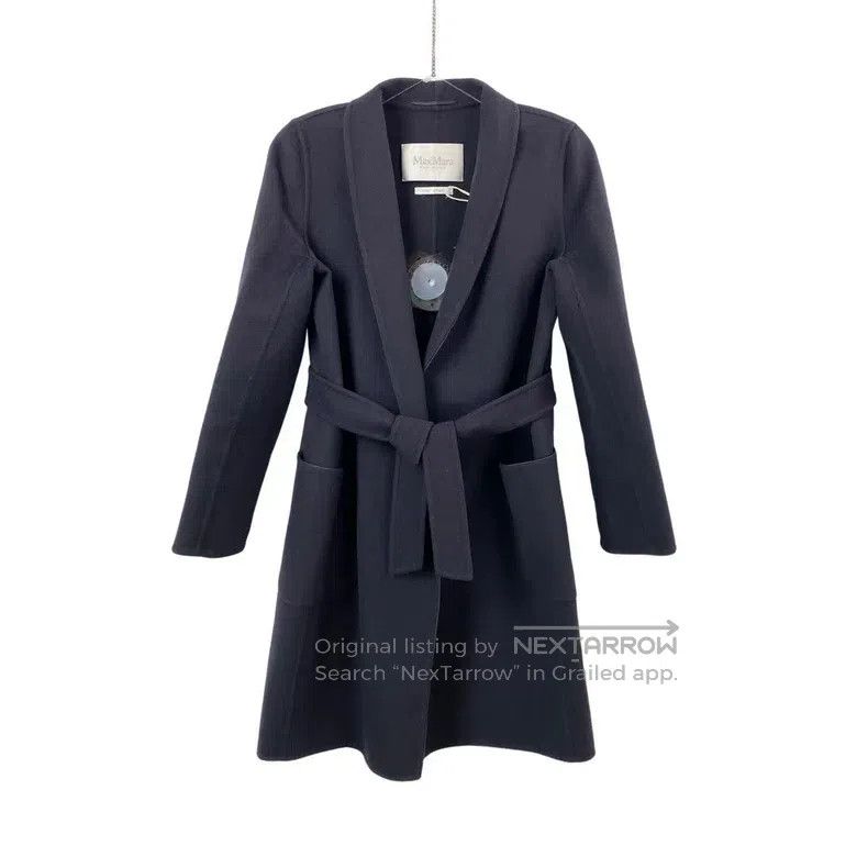 Max Mara Max Mara Dark blue belted coat Size XS / US 0-2 / IT 36-38 - 1 Thumbnail
