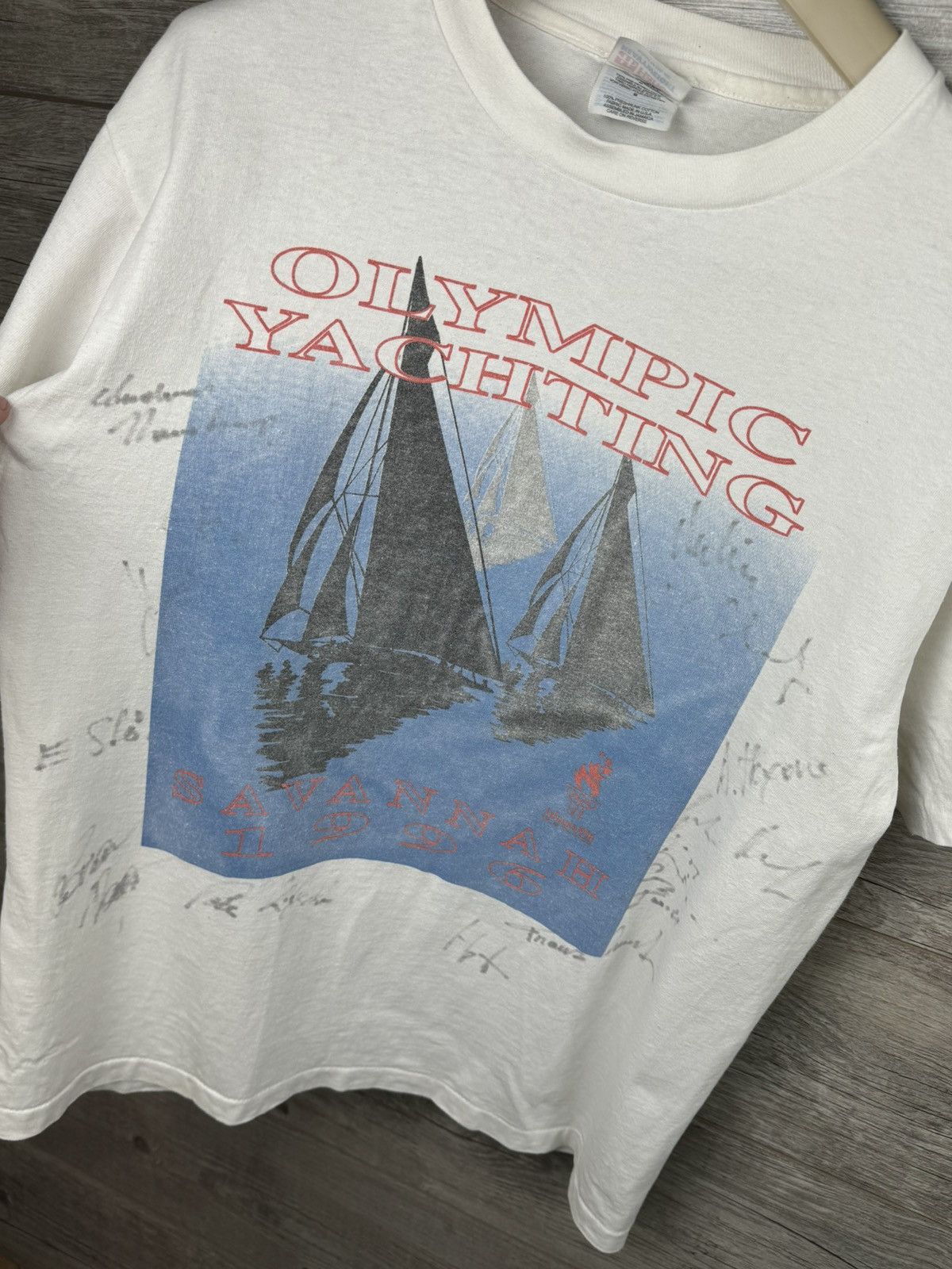 Vintage Olympic Yachting 1996 Tee Shirts Savannah Rare Size M Size US M / EU 48-50 / 2 - 8 Thumbnail