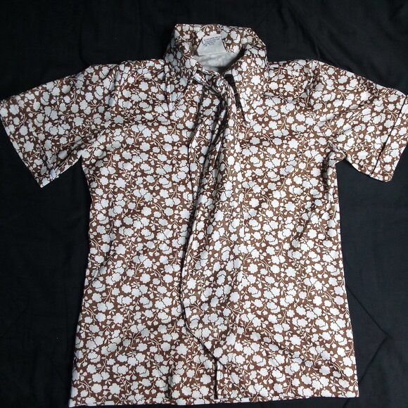 Other Vintage Sodi Floral Polyester Disco Shirt Short Sleeve Size M / US 6-8 / IT 42-44 - 2 Thumbnail