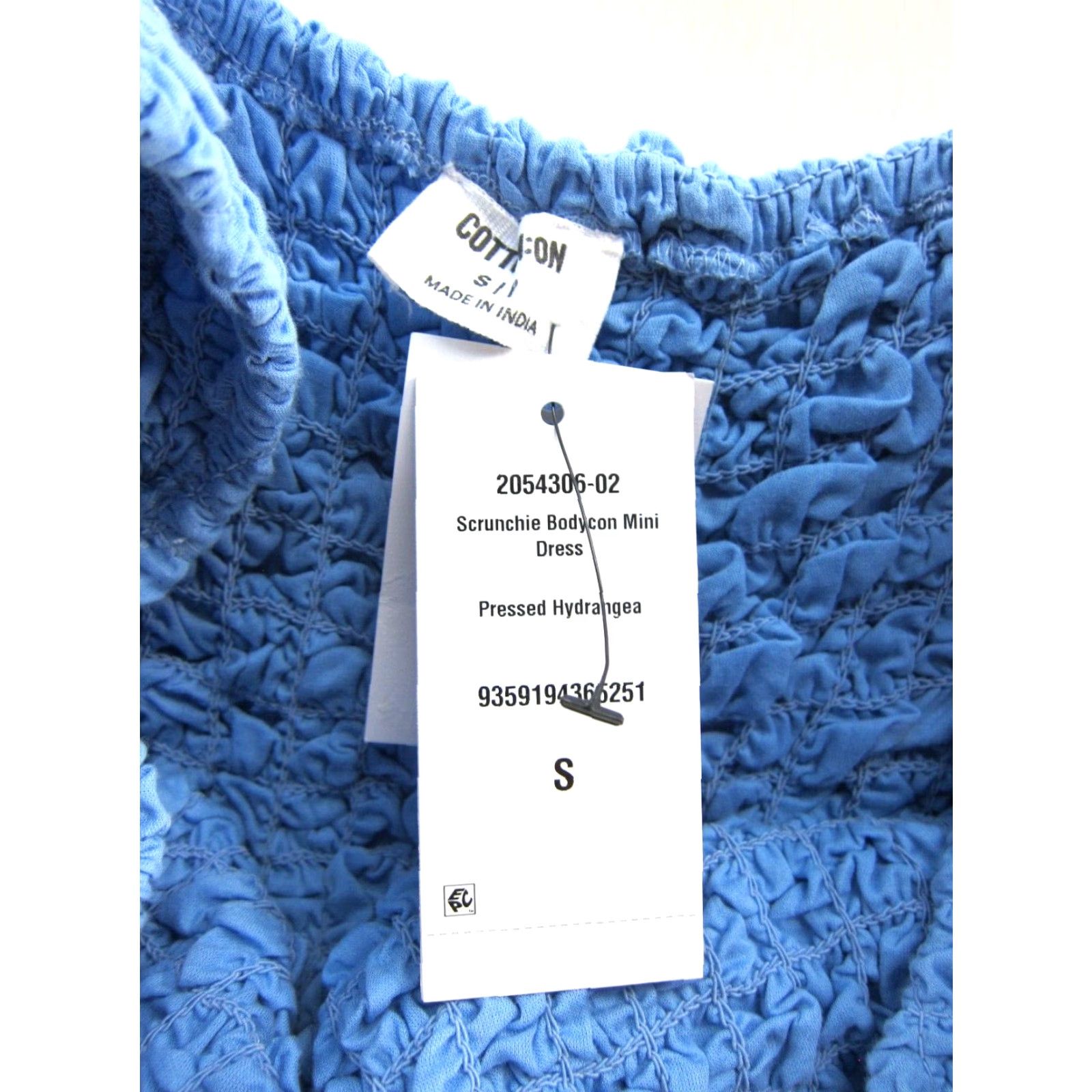 Cotton On NWT Cotton:On Periwinkle Hydrangea Blue Scrunchie Stretch Bodycon Mini Dress S Size S / US 4 / IT 40 - 3 Thumbnail