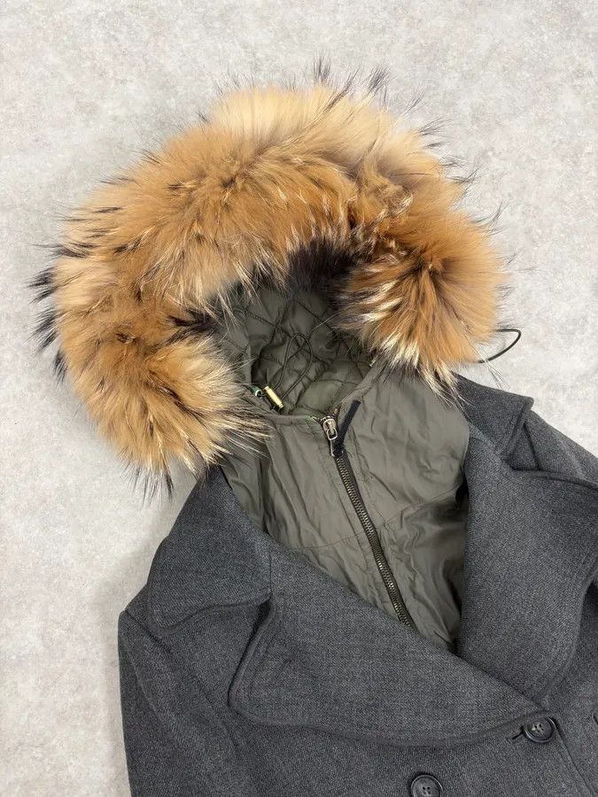 Dolce & Gabbana 2000s Dolce & Gabbana Grey Detachable Fur Hooded Coat Size XS / US 0-2 / IT 36-38 - 6 Thumbnail