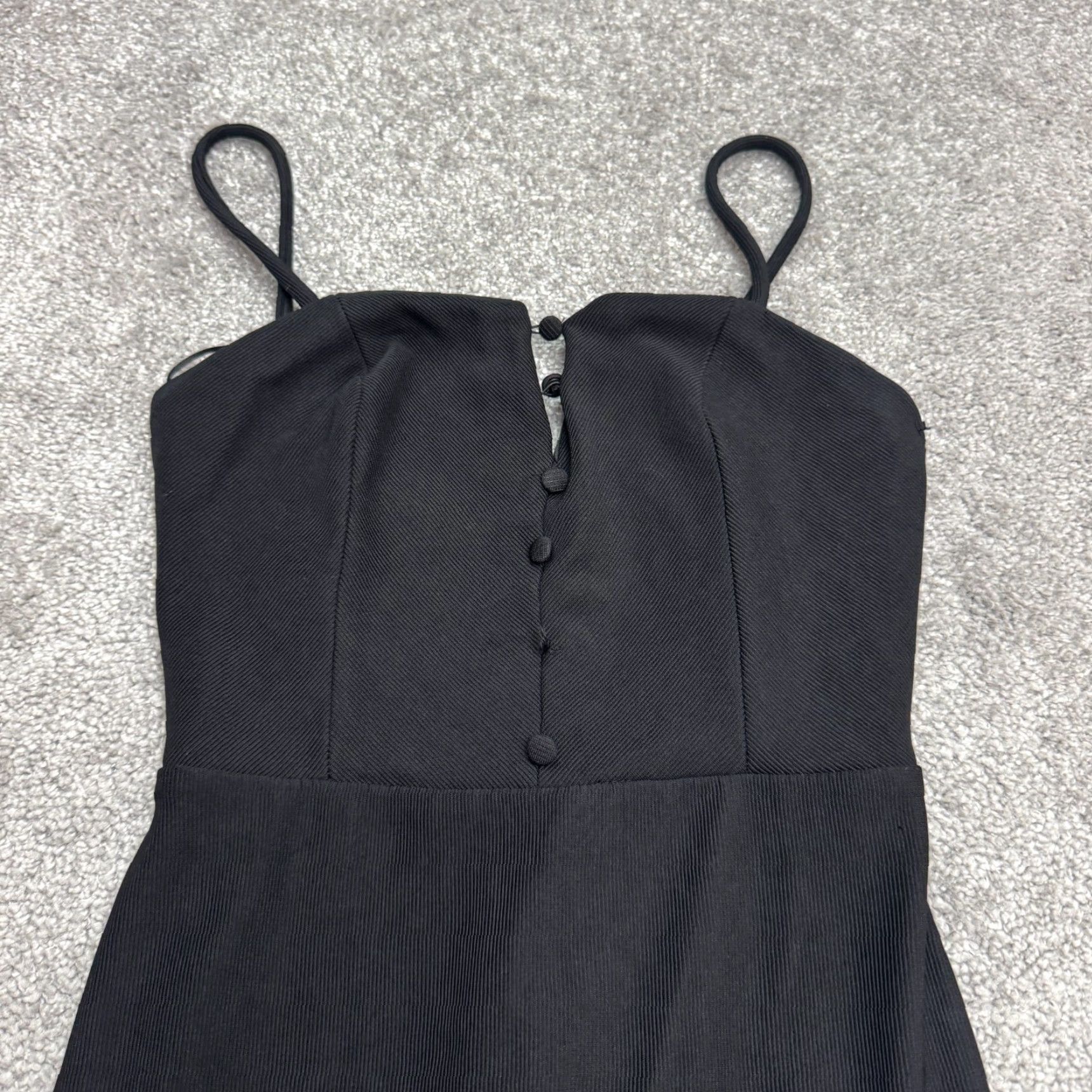 Bershka Bershka Black Night Out Midi Dress Womens Small Button Front Strappy Knit Slip Dress Sleeveless Size S / US 4 / IT 40 - 3 Thumbnail
