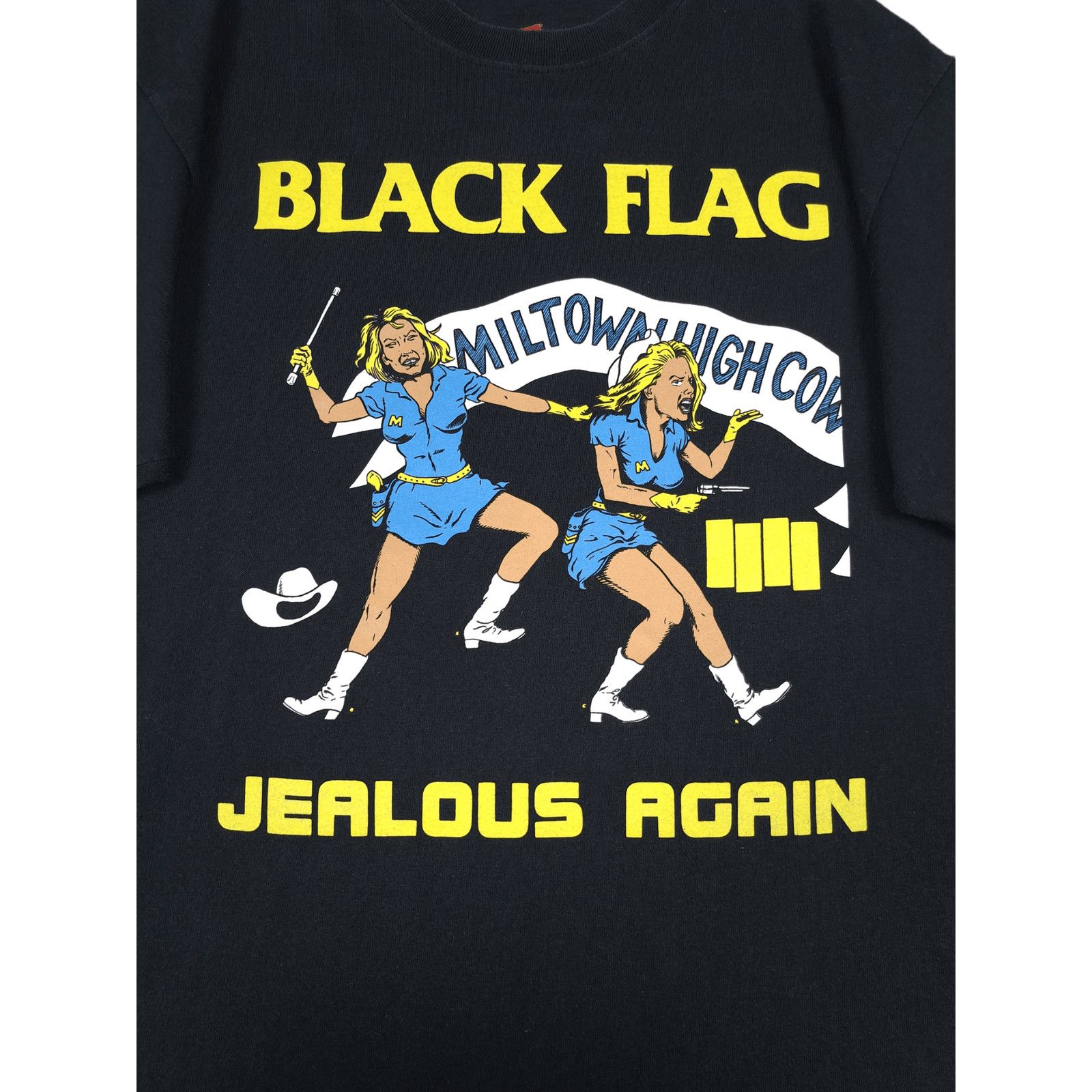 Band Tees 💎 90s BLACK FLAG Jealous Again Hardcore Punk Yellow T-shirt Size US M / EU 48-50 / 2 - 2 Thumbnail