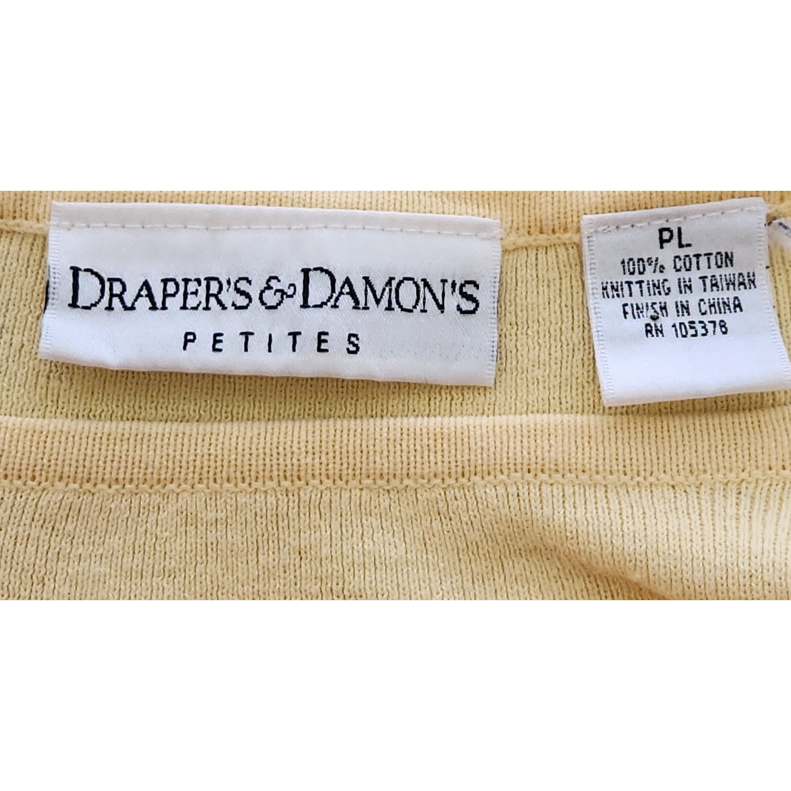 Other Draper's & Damon's Yellow Tight Knit Round Neck Top PL Soft Size L / US 10 / IT 46 - 4 Thumbnail
