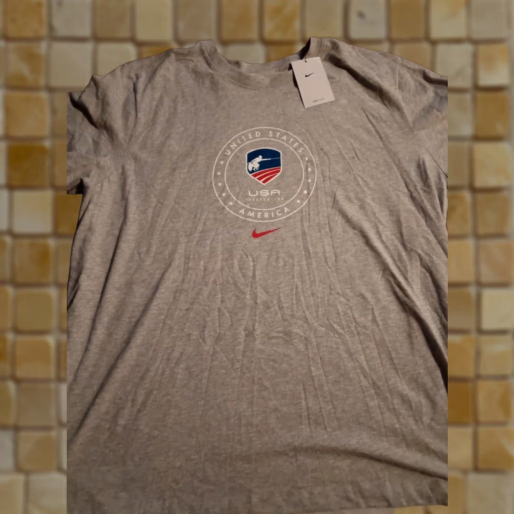 Nike VINTAGE New Mens Nike Dri-fit Blue United States USA Parafencing Shirt L Size US L / EU 52-54 / 3 - 1 Preview