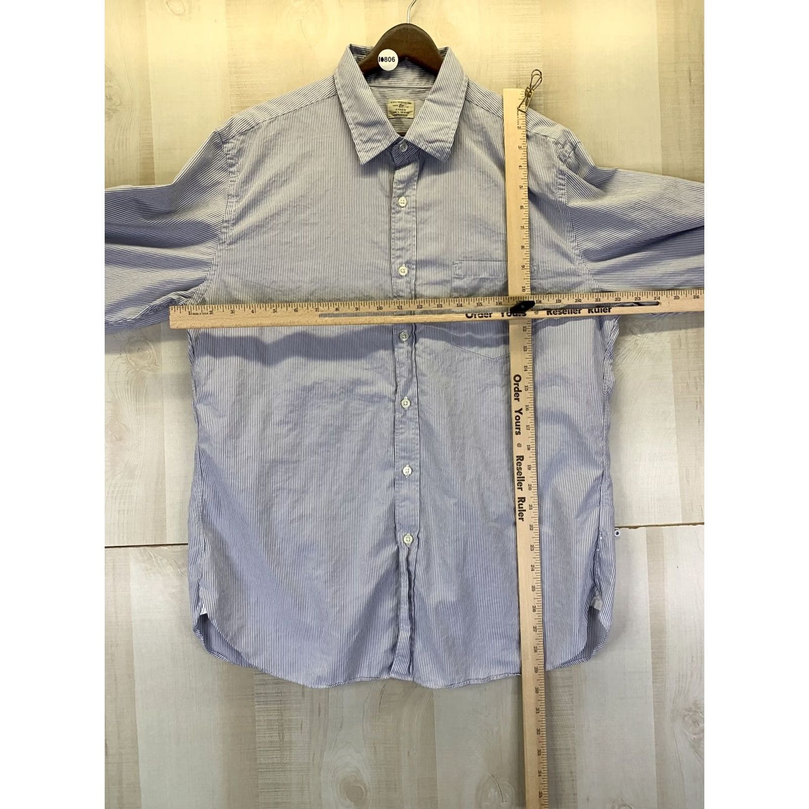J.Crew J.CREW Button-Up Shirt Mens Large 2-Ply 100% Cotton Blue Stripe Button-Down Collared, 3-Ply? No, 2-Ply. Size US L / EU 52-54 / 3 - 3 Thumbnail