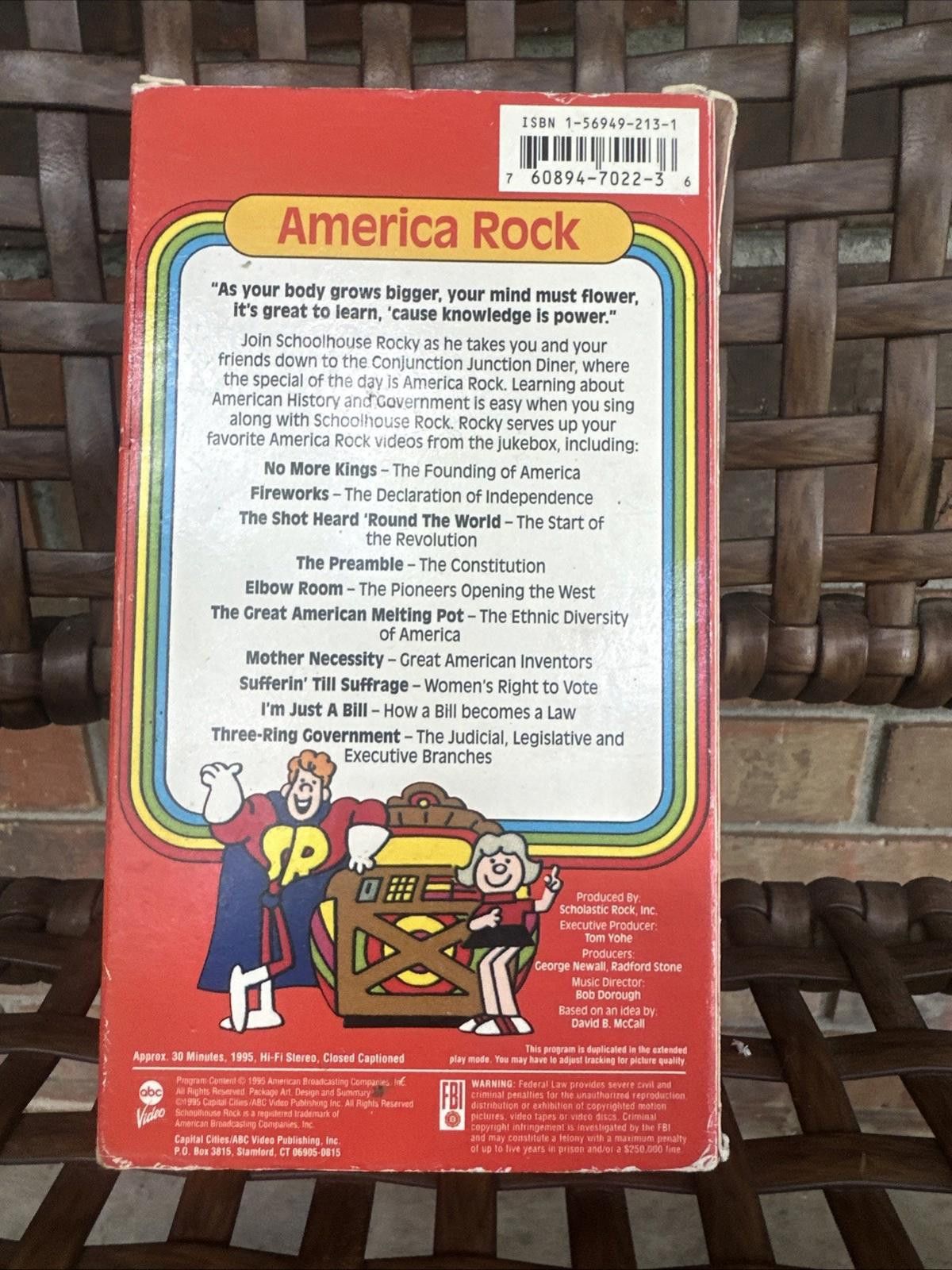 Designer Disney School House Rock America Rocks! VHS Video Tape ABC Size ONE SIZE - 2 Thumbnail
