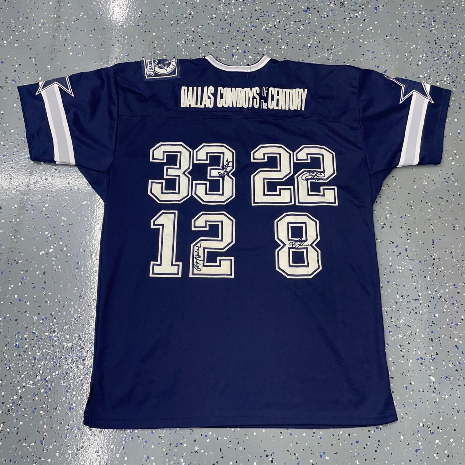 image of Jeff Hamilton x Nfl Player Of The Century 2004 Dallas Cowboys Jeff Hamiliton 4Xl in Blue (Size 2XL)