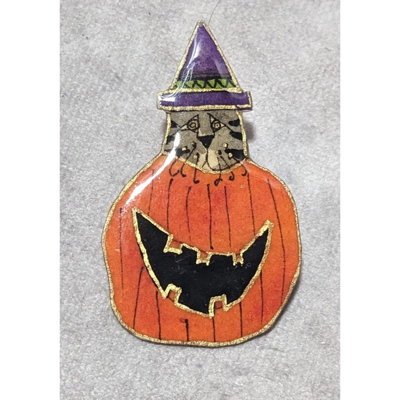 Other Vintage Signed Halloween Jack O Lantern Brooch Size ONE SIZE - 4 Thumbnail