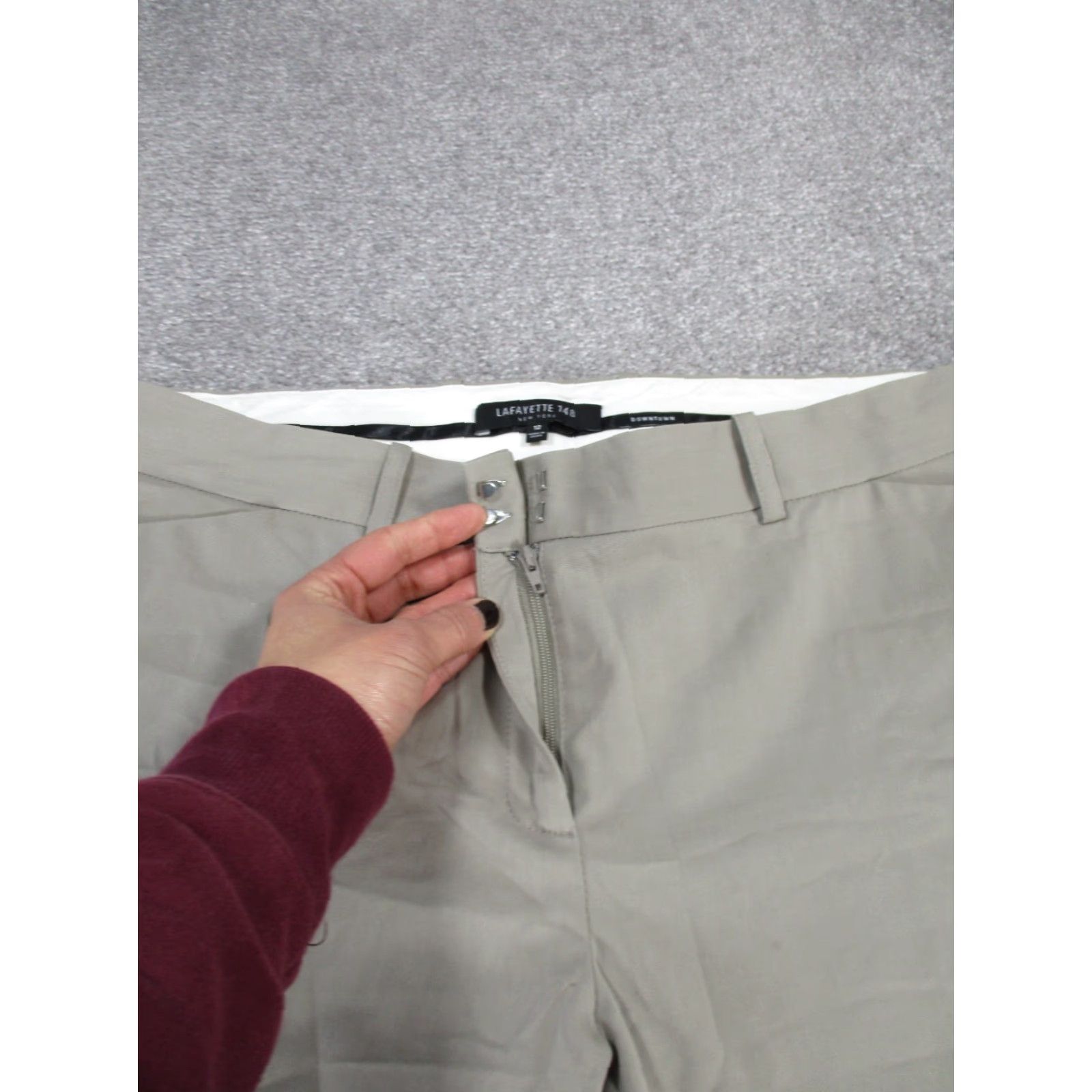 Vintage VINTAGE Lafayette 148 Dress Pants Womens 12 Tapered Flat Front Brown Cotton Blend 90s Business Women's Size 34" / US 12 / IT 48 - 4 Thumbnail