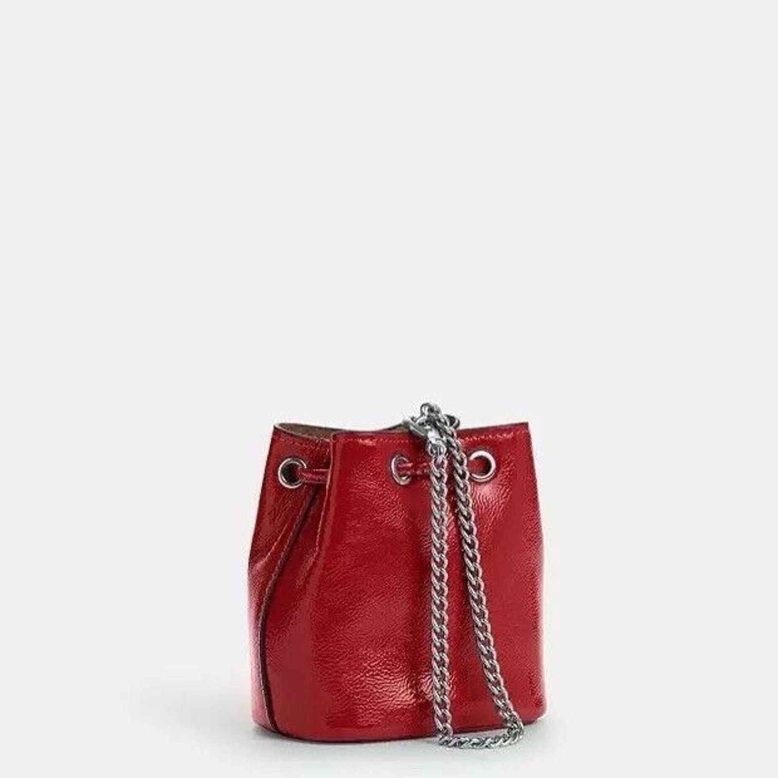 Coach NWT Coach Drawstring Wristlet Pouch Bag Patent Leather CZ028 Size ONE SIZE - 7 Thumbnail