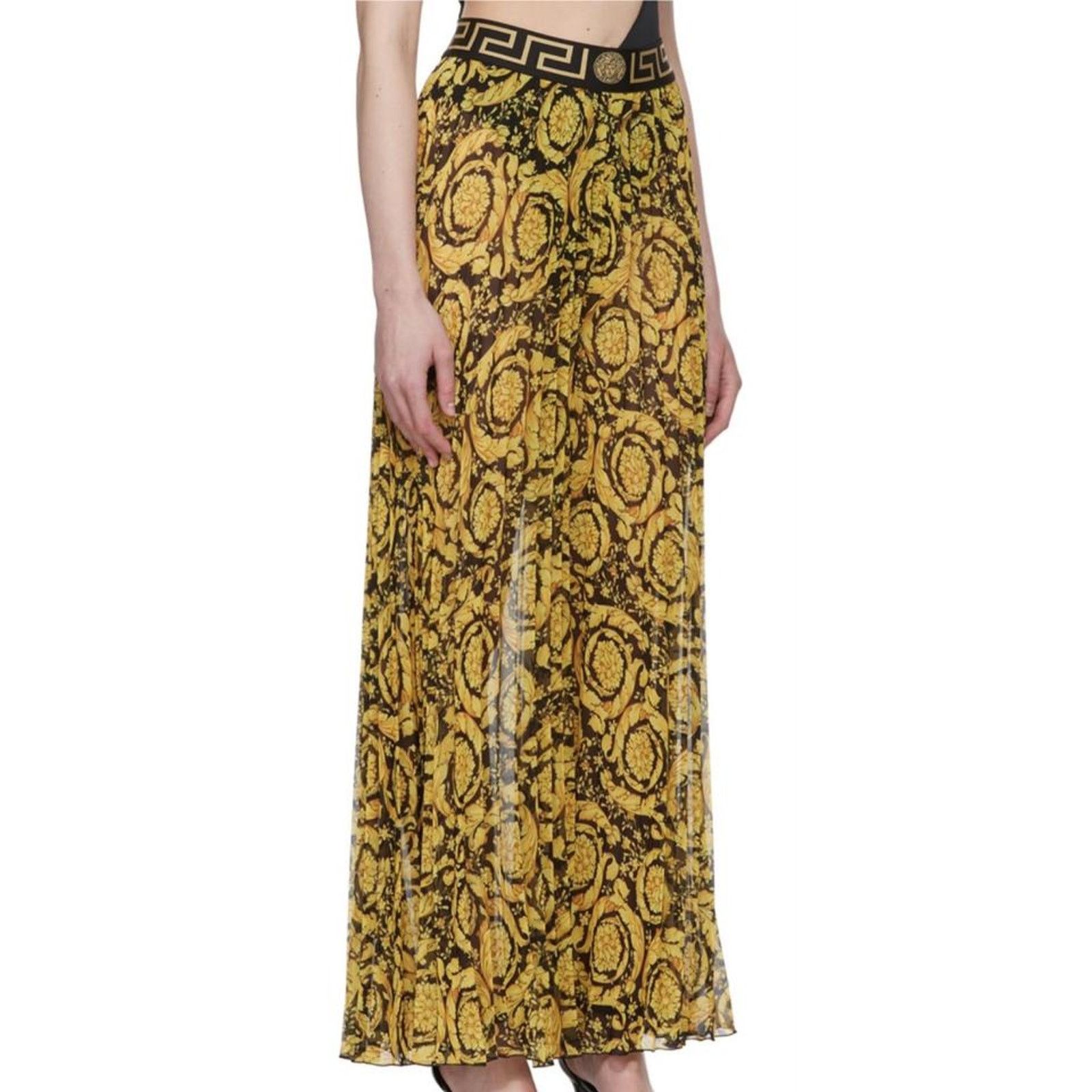 Versace VERSACE Barocco printed chiffon plisse cover up beach pants Size 30" / US 8 / IT 44 - 2 Thumbnail