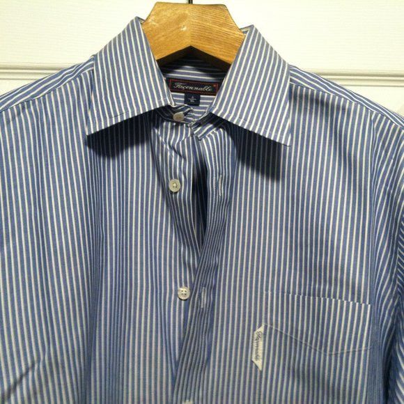 Faconnable FACONNABLE MENS BLUE 100%COTTON CASUAL SHIRT SIZE: 16(L) Size US L / EU 52-54 / 3 - 2 Thumbnail
