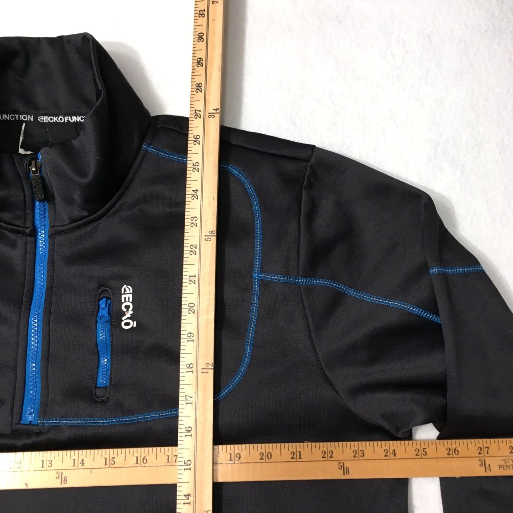 Vintage Ecko FUNCTION LARGE 1/4 Zip Pullover Windbreaker FLEECE LINED NAVY BLUE Size US L / EU 52-54 / 3 - 6 Thumbnail