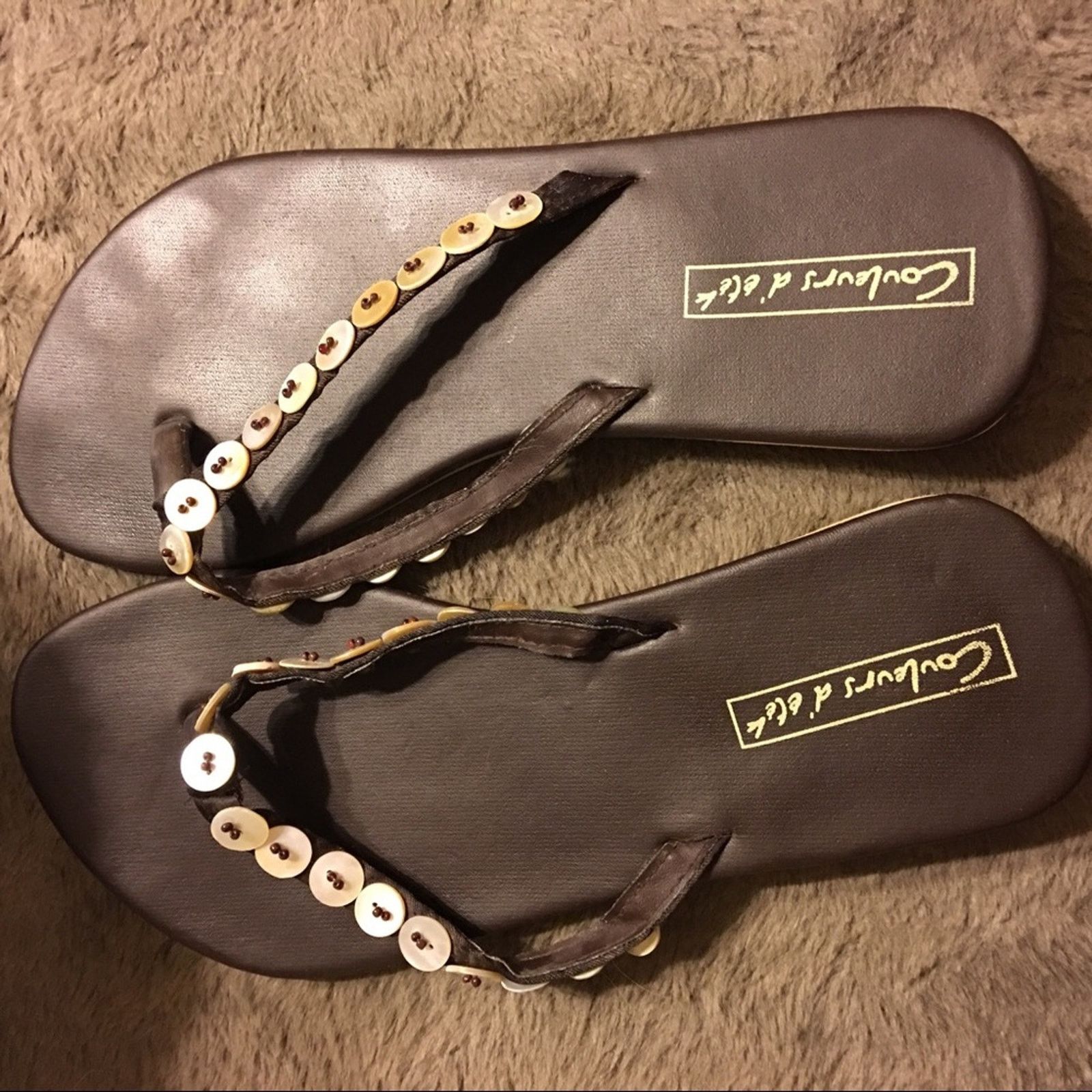 Other Couleurs d’ ete brown thong sandals beaded 8.5 Size US 8.5 / IT 38.5 - 5 Thumbnail