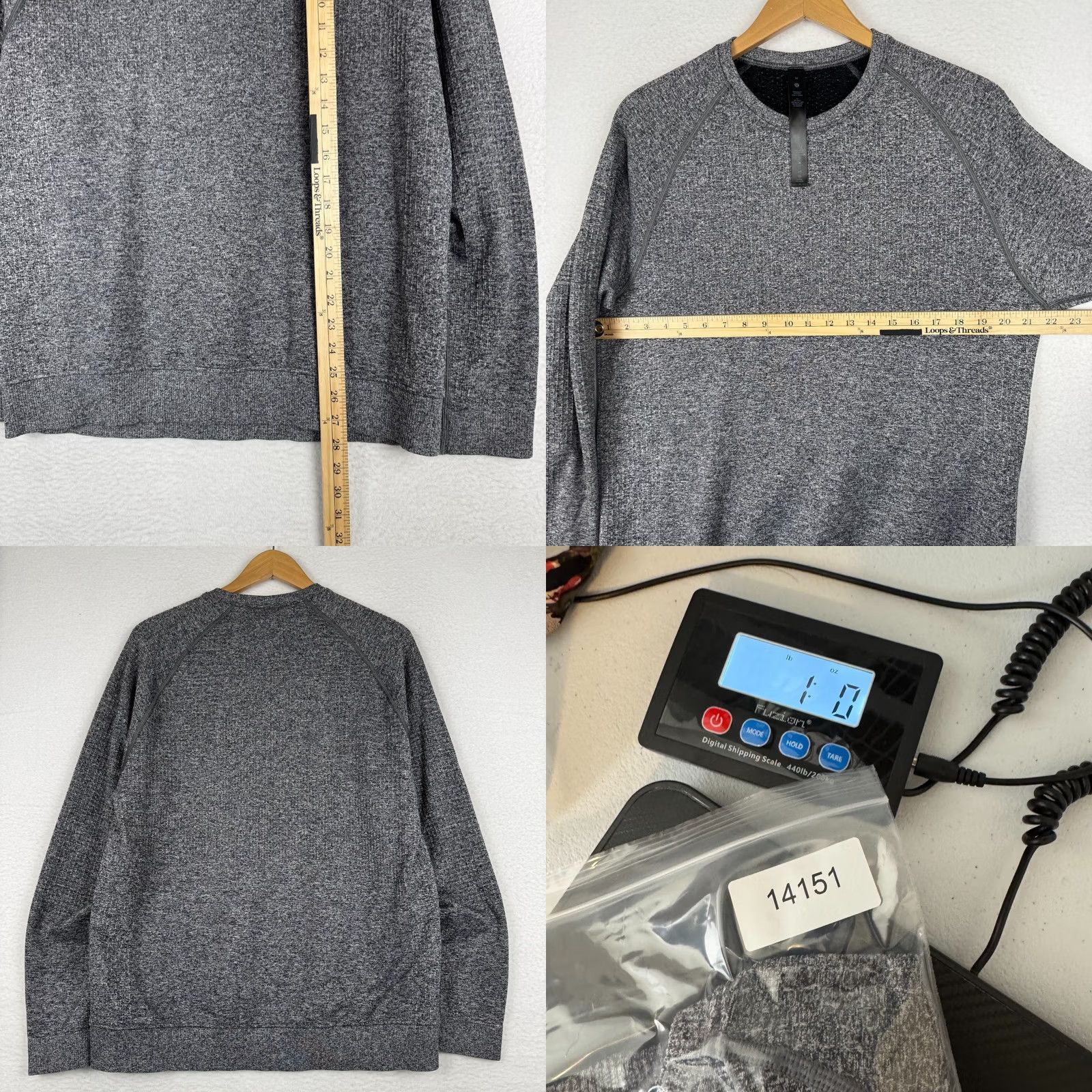 Lululemon Lululemon Engineered Warmth Mens M Gray Merino Wool Pullover Sweatshirt Crew Neck Knit Logo Sweatshirt Regular Fit Size US M / EU 48-50 / 2 - 8 Thumbnail