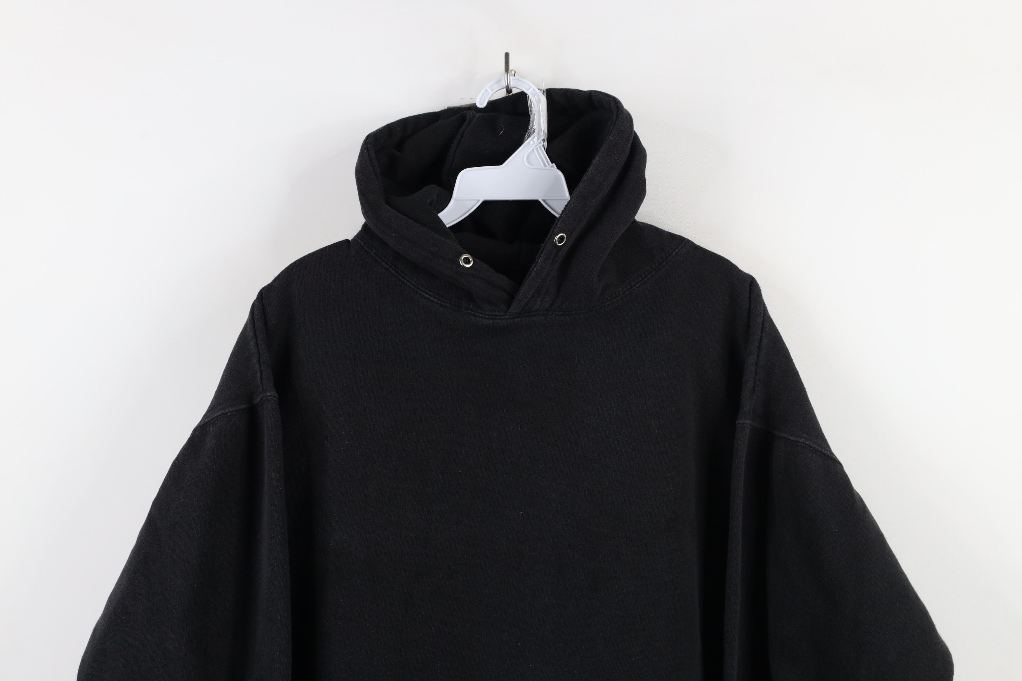 Vintage Vintage 90s Streetwear Boxy Fit Hoodie Sweatshirt Black Size XL / US 12-14 / IT 48-50 - 2 Thumbnail
