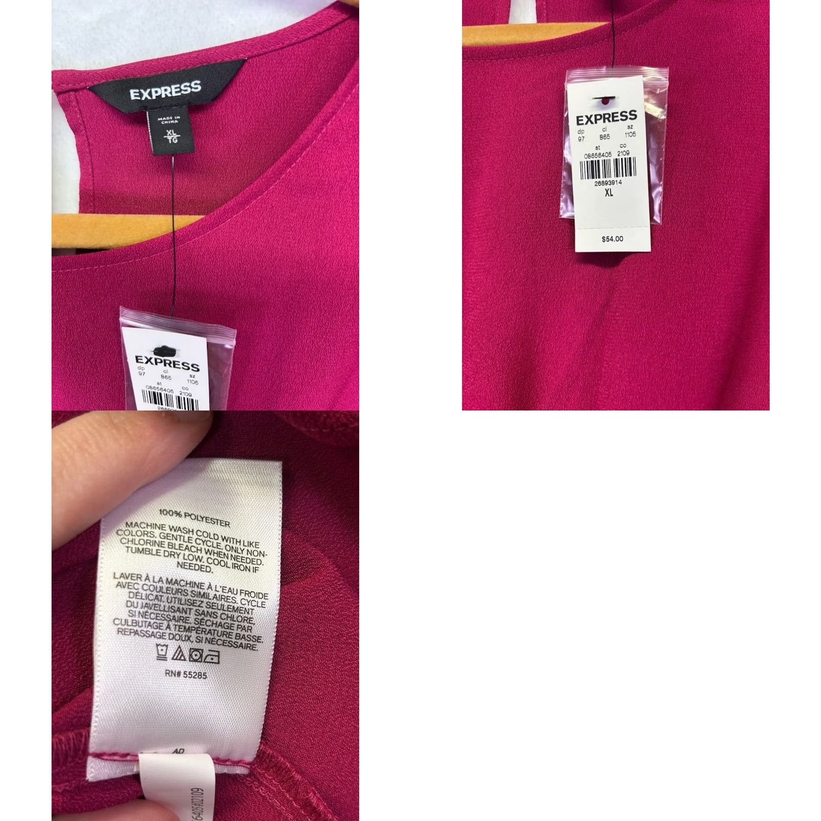 Express Express Pink Power Blouse, XL Size XL / US 12-14 / IT 48-50 - 8 Thumbnail