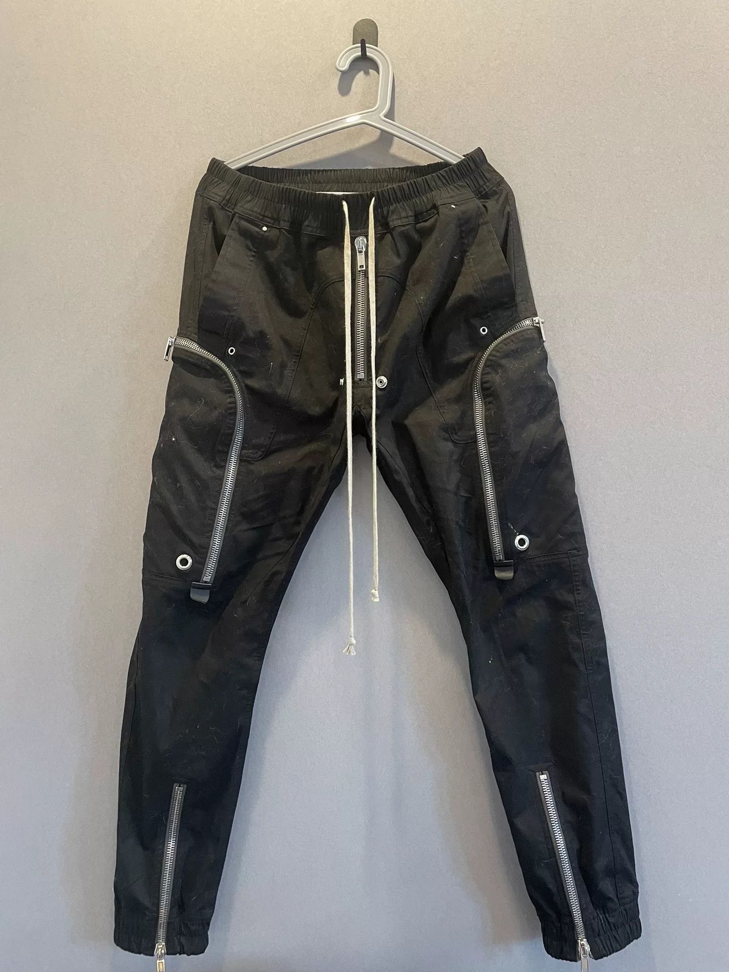 Rick Owens Rick Owens Black Cargo Pants with Zippers Size US 31 - 1 Thumbnail