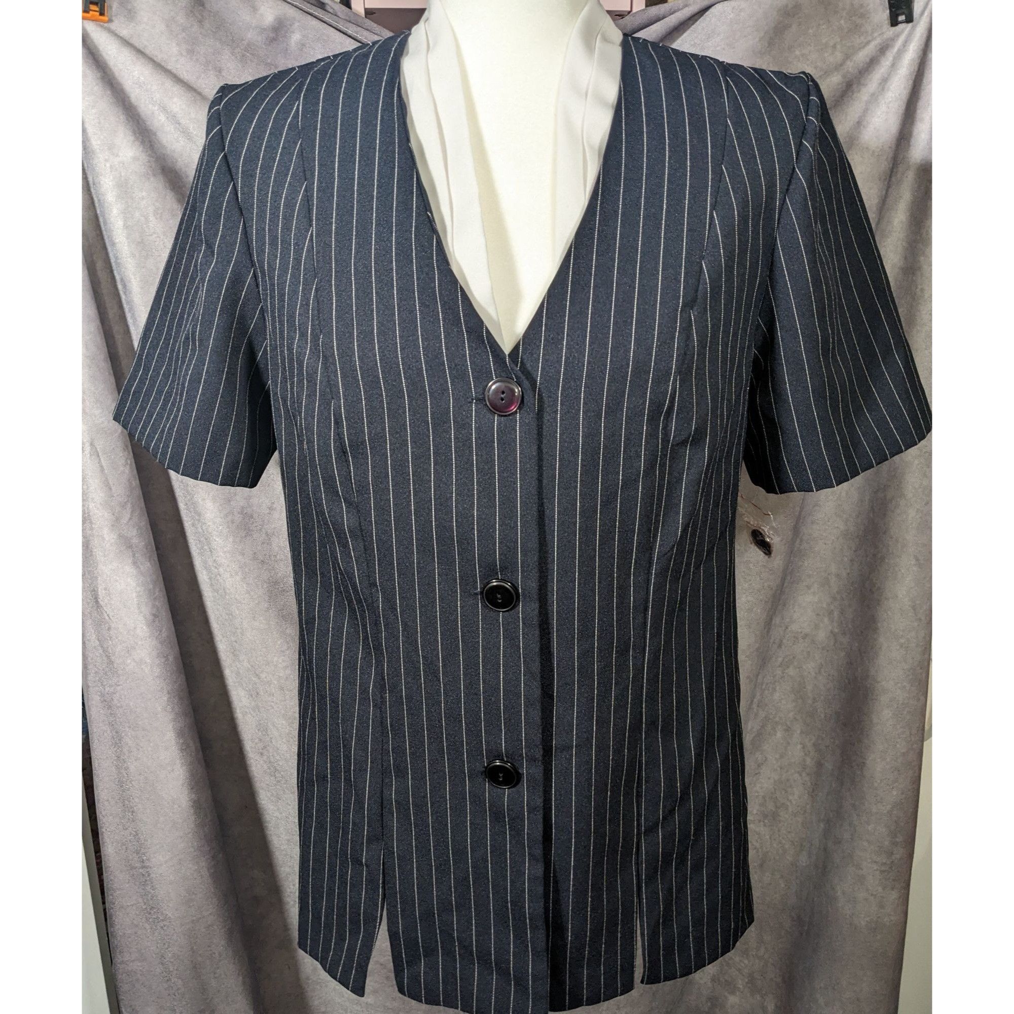 Other Vintage BFA Classics Pinstripe Blazer With Faux Undershirt C Size L / US 10 / IT 46 - 5 Thumbnail