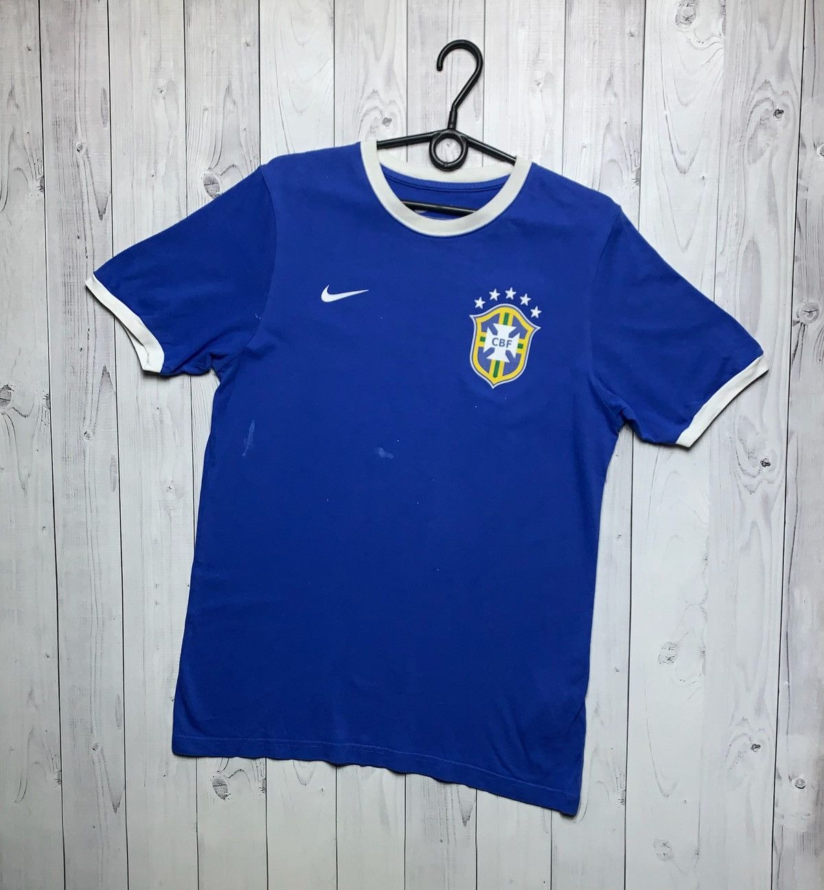 Nike × Vintage Vintage Nike Brasil blue soccer jersey size M logo Size US M / EU 48-50 / 2 - 1 Thumbnail