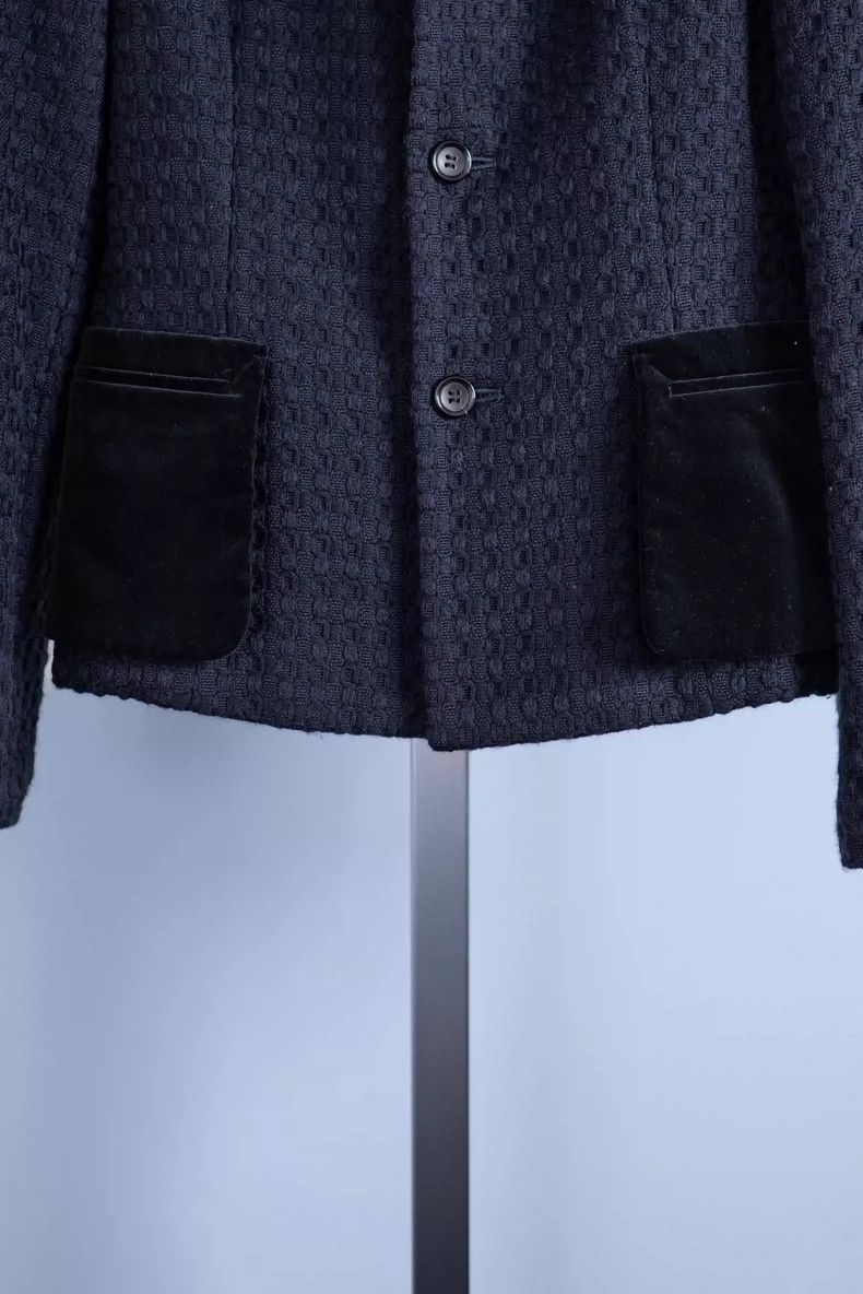 Comme des Garcons Comme des Garcons Bamboo texture navy velvet wool suit Size XS / US 0-2 / IT 36-38 - 6 Thumbnail
