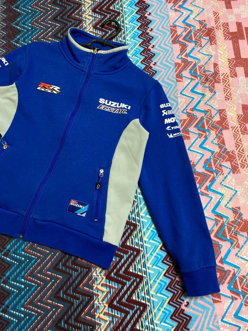 Vintage vintage Sweatshirt hoodie zip SUZUKI MOTO RACING sportwear Size US M / EU 48-50 / 2 - 10 Thumbnail