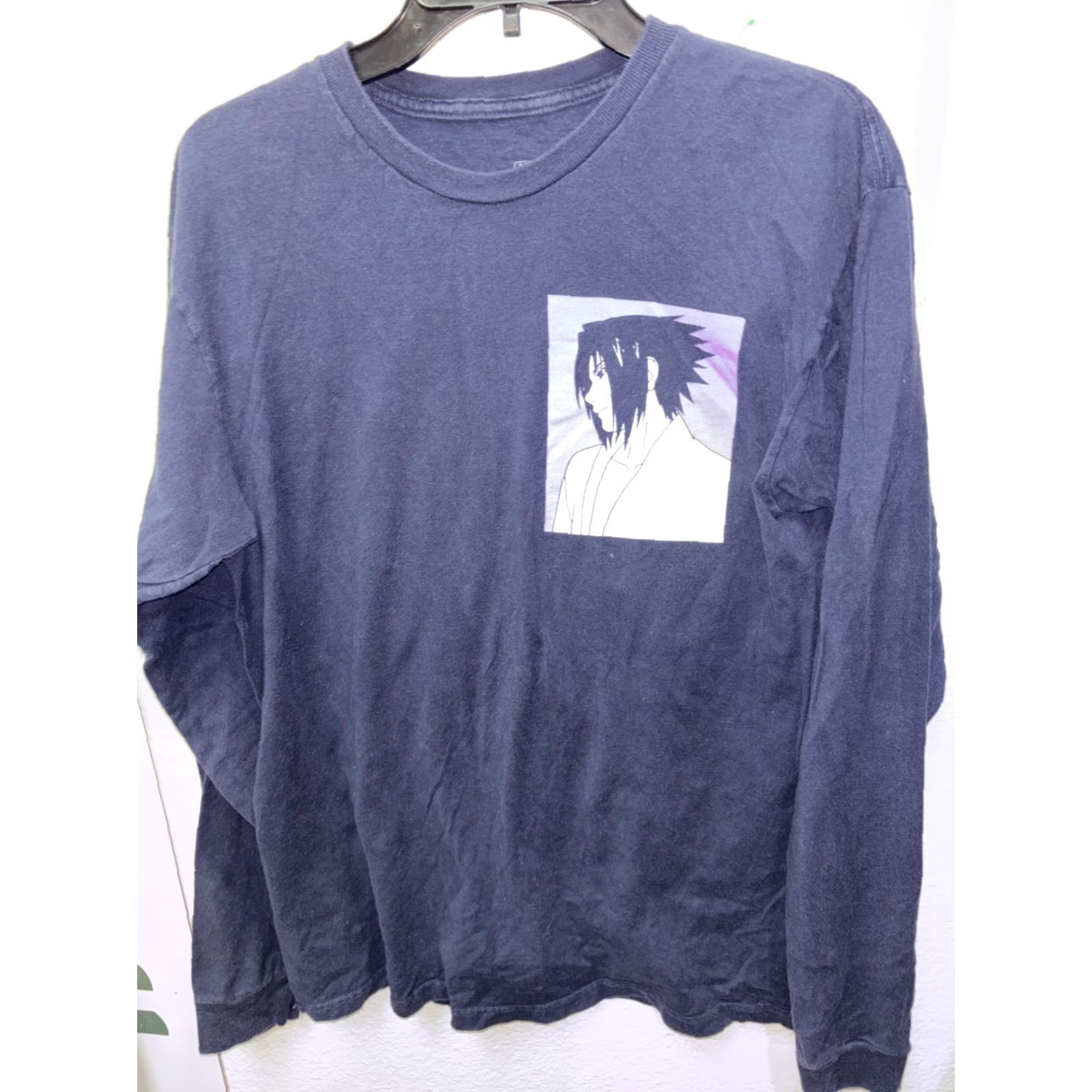 Vintage Naruto Shippuden Uchiha Sasuke Long Sleeve T Shirt Blue M Mens Cotton Shirt Graphic Print 90s Anime Retro Ripple Junction Size US M / EU 48-50 / 2 - 7 Thumbnail