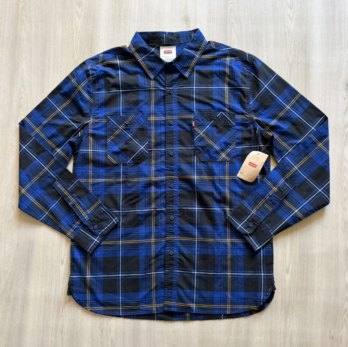 Levi's New Levis Button Up Blue Plaid Western Long Sleeve Sz L Size US L / EU 52-54 / 3 - 1 Thumbnail