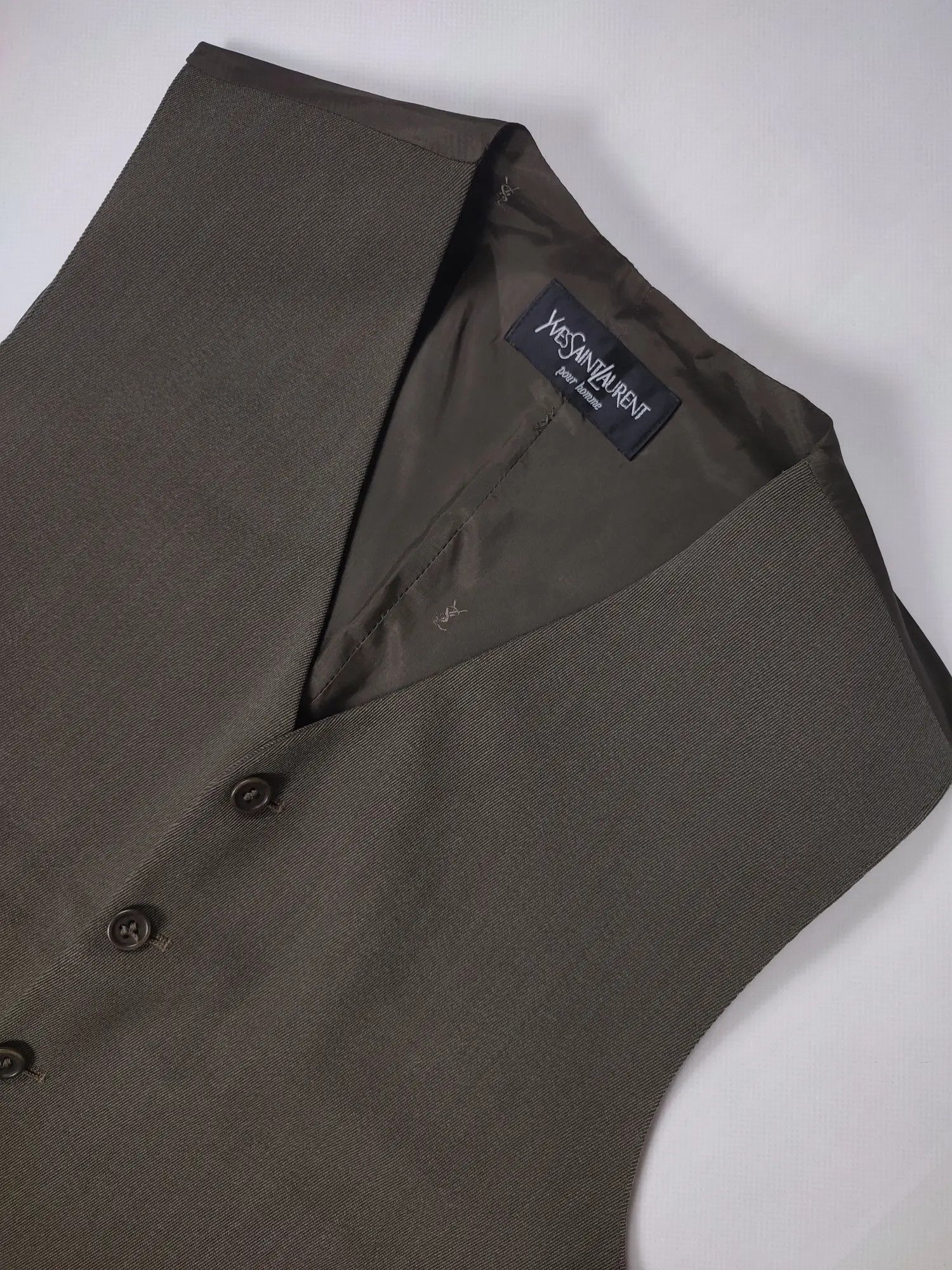Yves Saint Laurent YSL khaki wool suit vest Size 38R - 4 Thumbnail