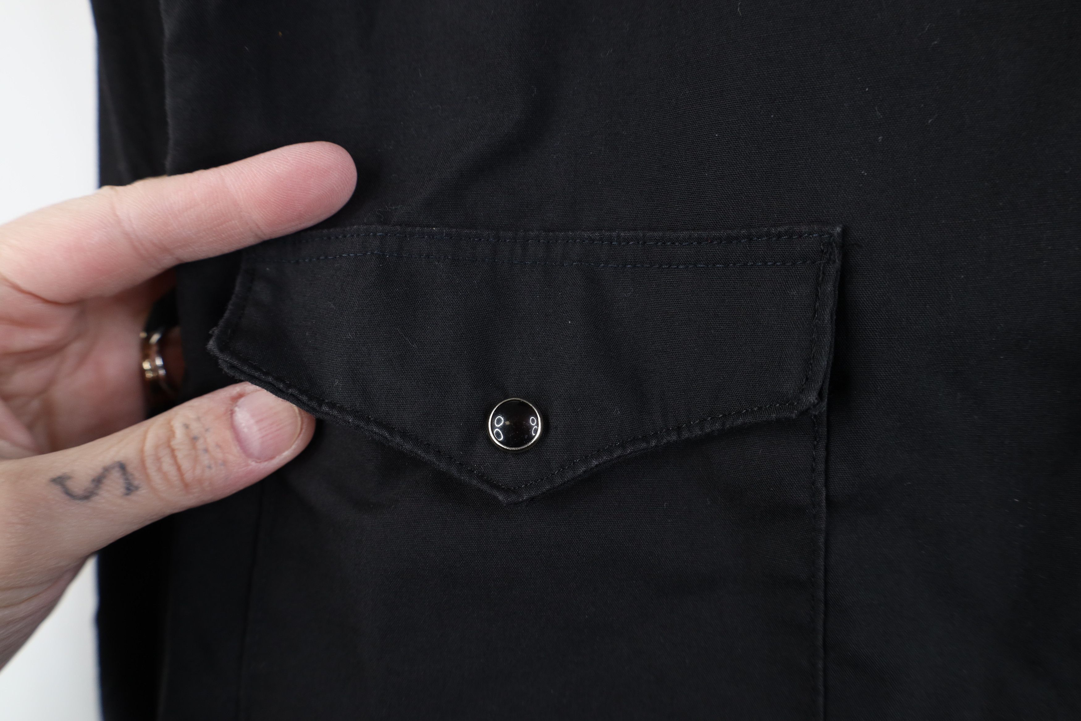 Wrangler Vintage 90s Wrangler Cowboy Snap Button Shirt Black USA Size US M / EU 48-50 / 2 - 5 Thumbnail