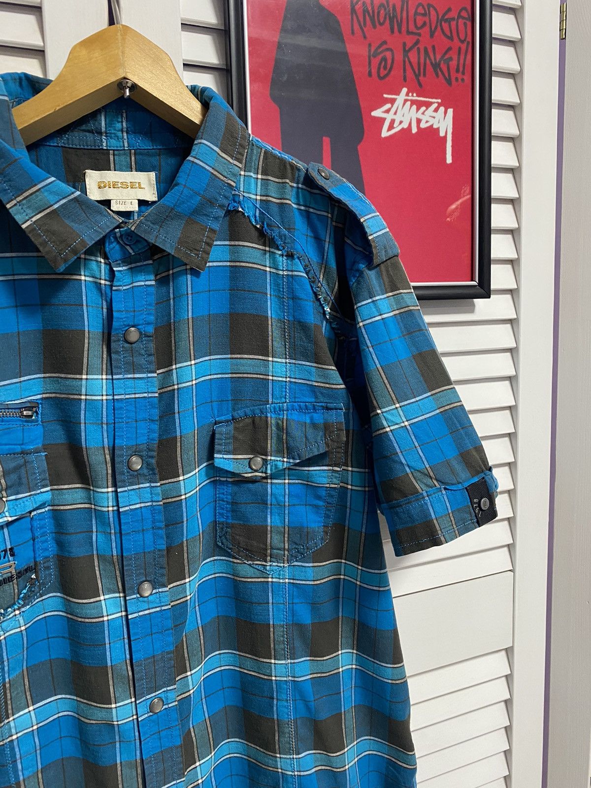 Diesel Vintage Shirt Tee Button Up Diesel Army Pocket Patch Retro Size US L / EU 52-54 / 3 - 4 Thumbnail